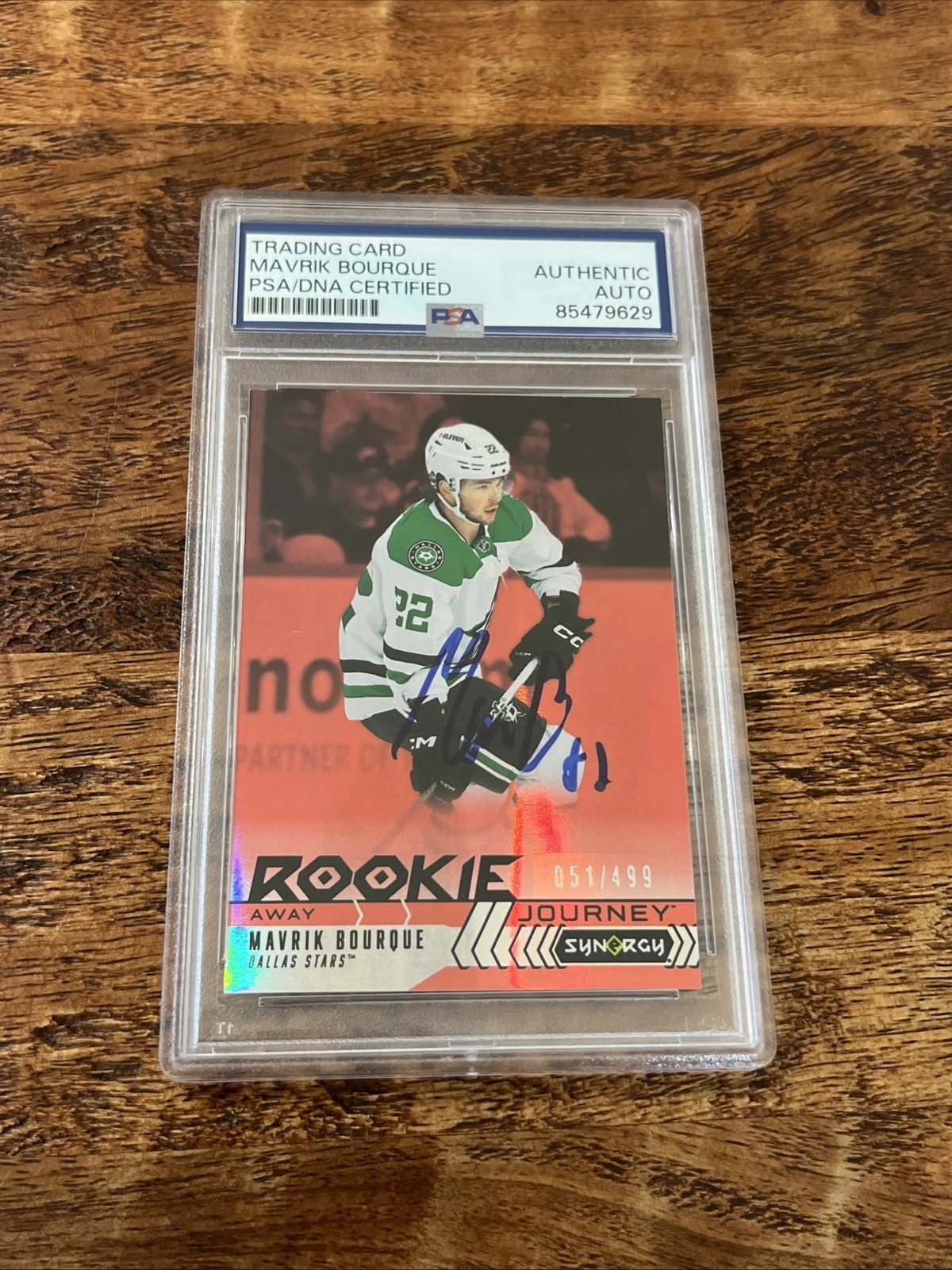 Mavrik Bourque IP Signed UD Synergy Rookie Card PSA DNA Slab Autographed Stars
