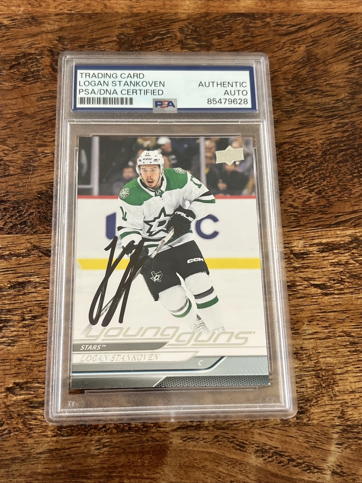 Logan Stankoven IP Signed UD Young Guns Card PSA DNA Slab Autographed Stars
