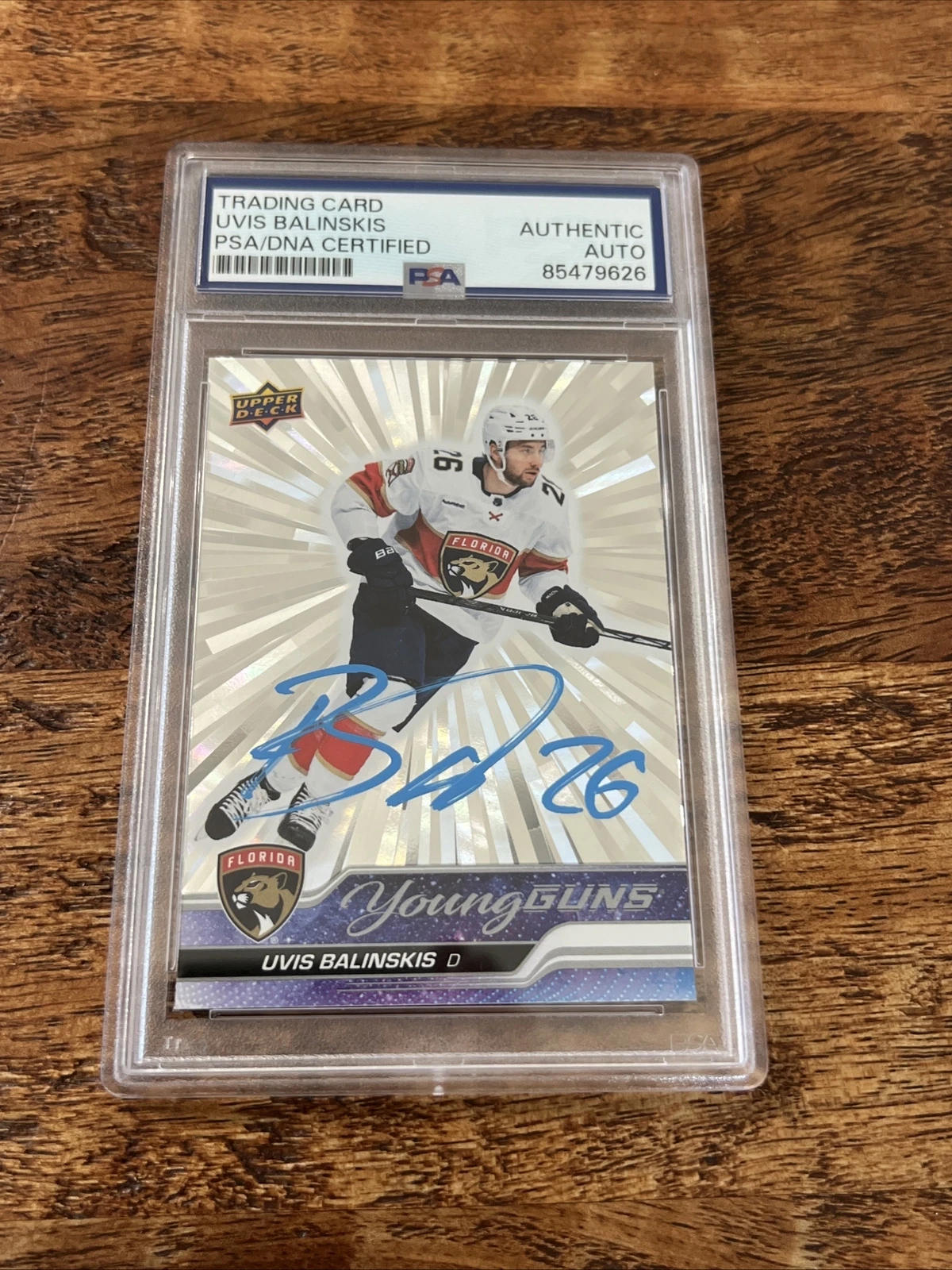 Uvis Balinskis IP Signed UD Silver Young Guns Card PSA DNA Slab Panthers Auto
