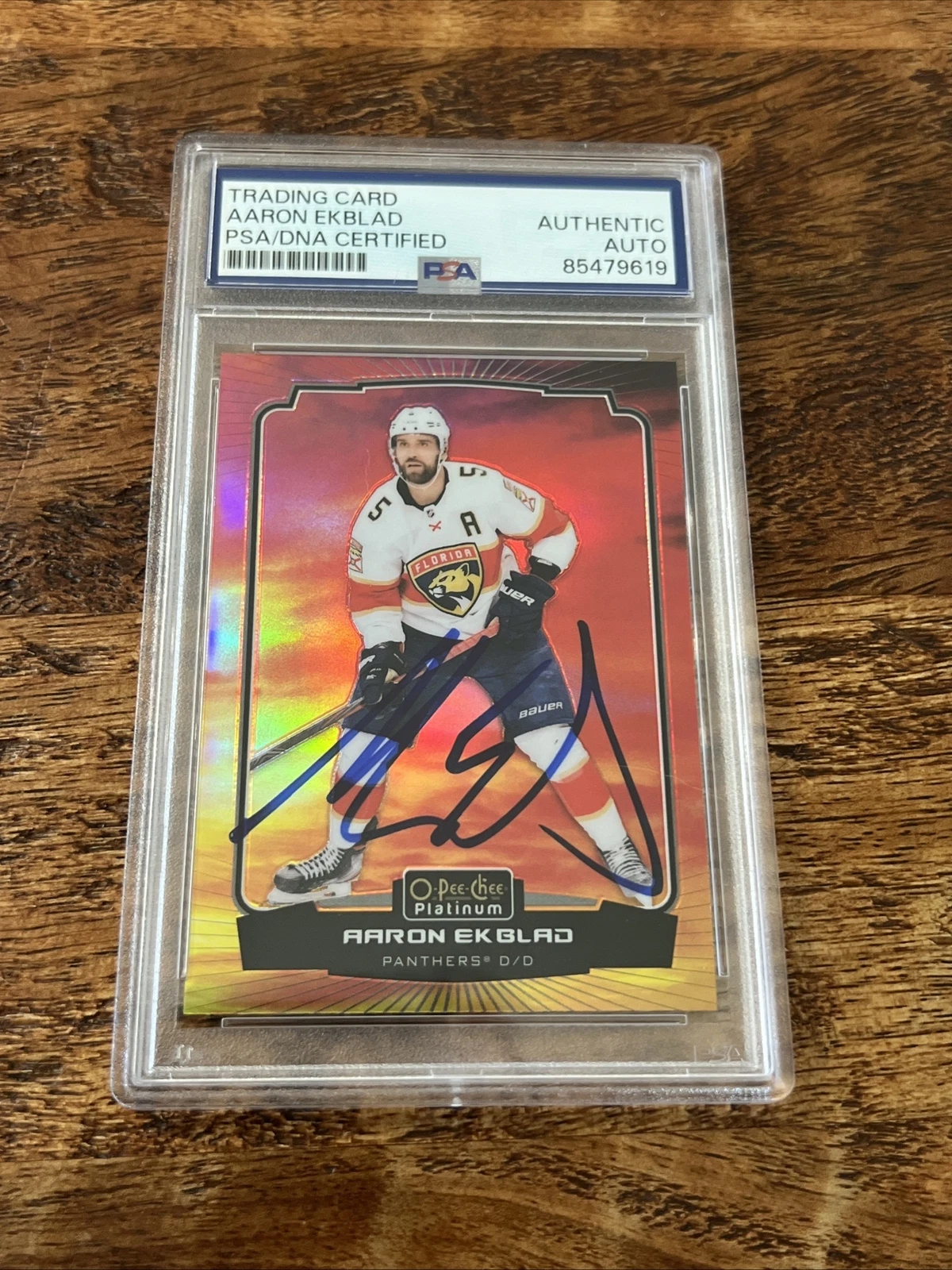 Aaron Ekblad IP Signed OPC Platinum Sunset Card PSA DNA Slab Panthers Auto
