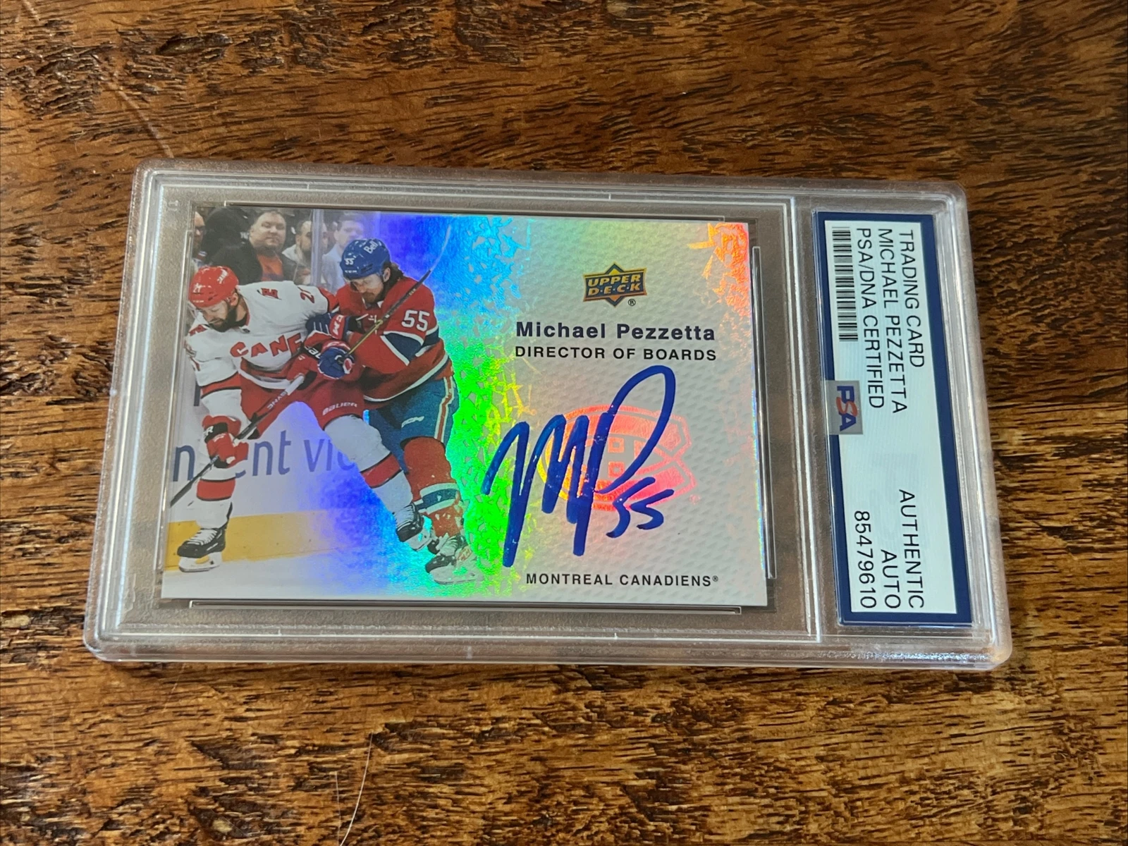 Michael Pezzetta IP Signed Upper Deck Card PSA DNA Slab Canadiens Autographed