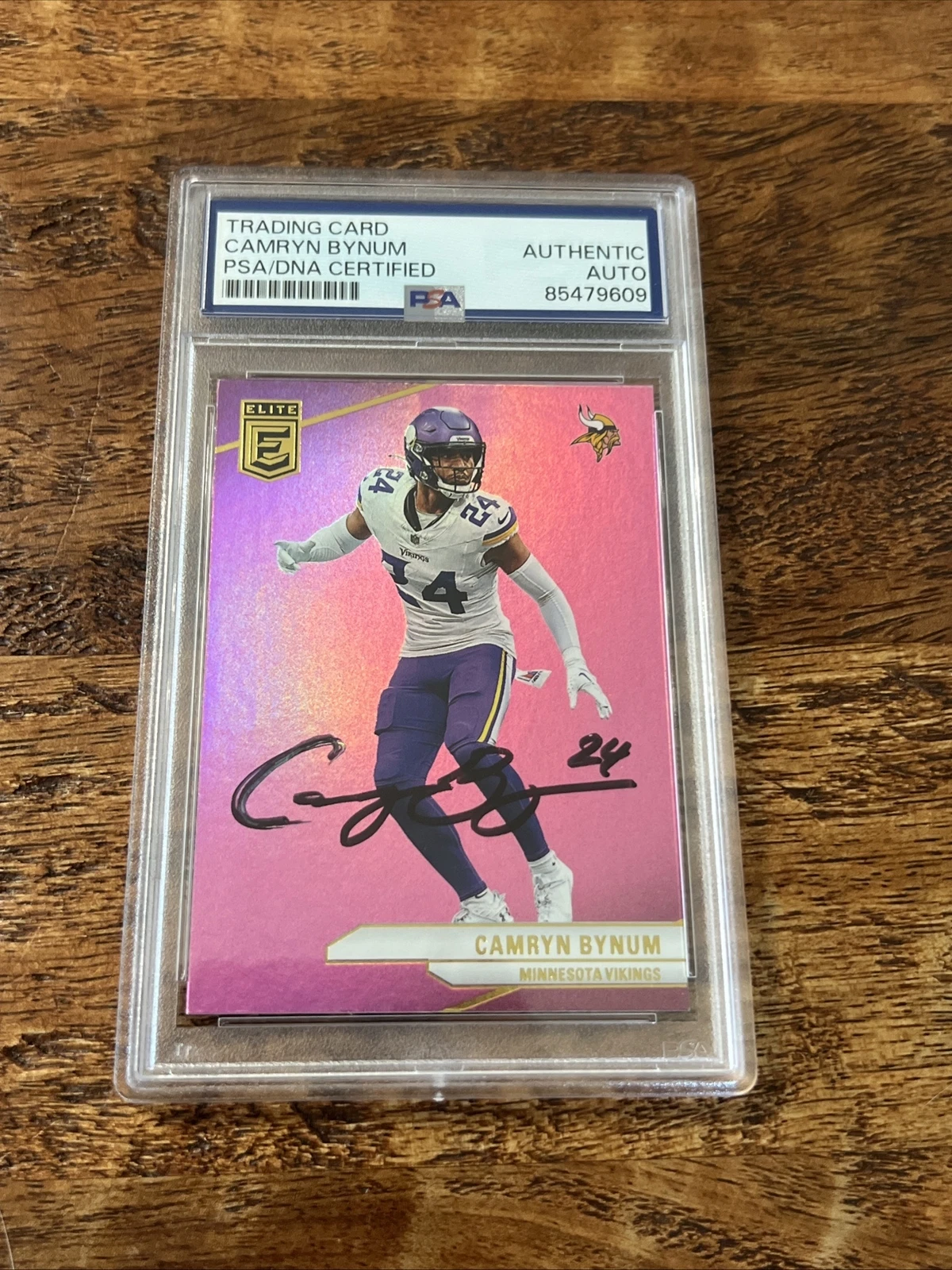 Camryn Bynum IP Signed Panini Elite Card PSA DNA Coa Slab Vikings Autographed