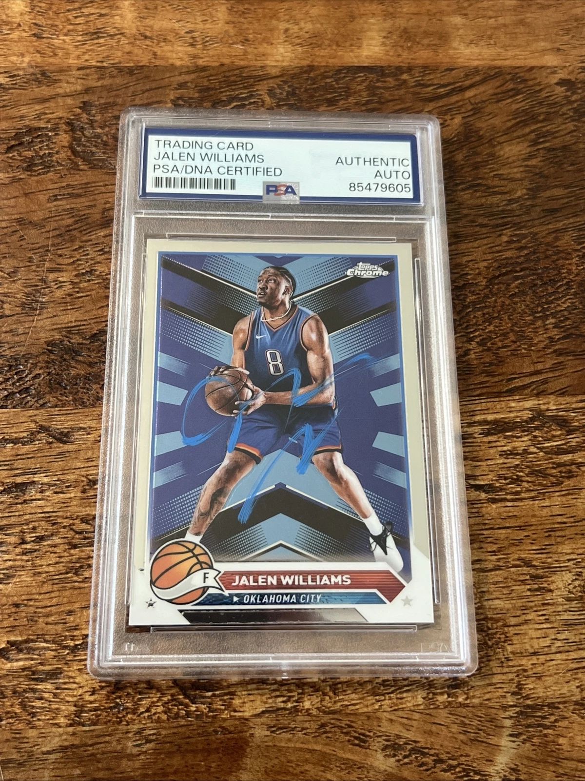 Jalen Williams IP Signed Topps Chrome Card Psa Dna Coa Slab Autographed Thunder