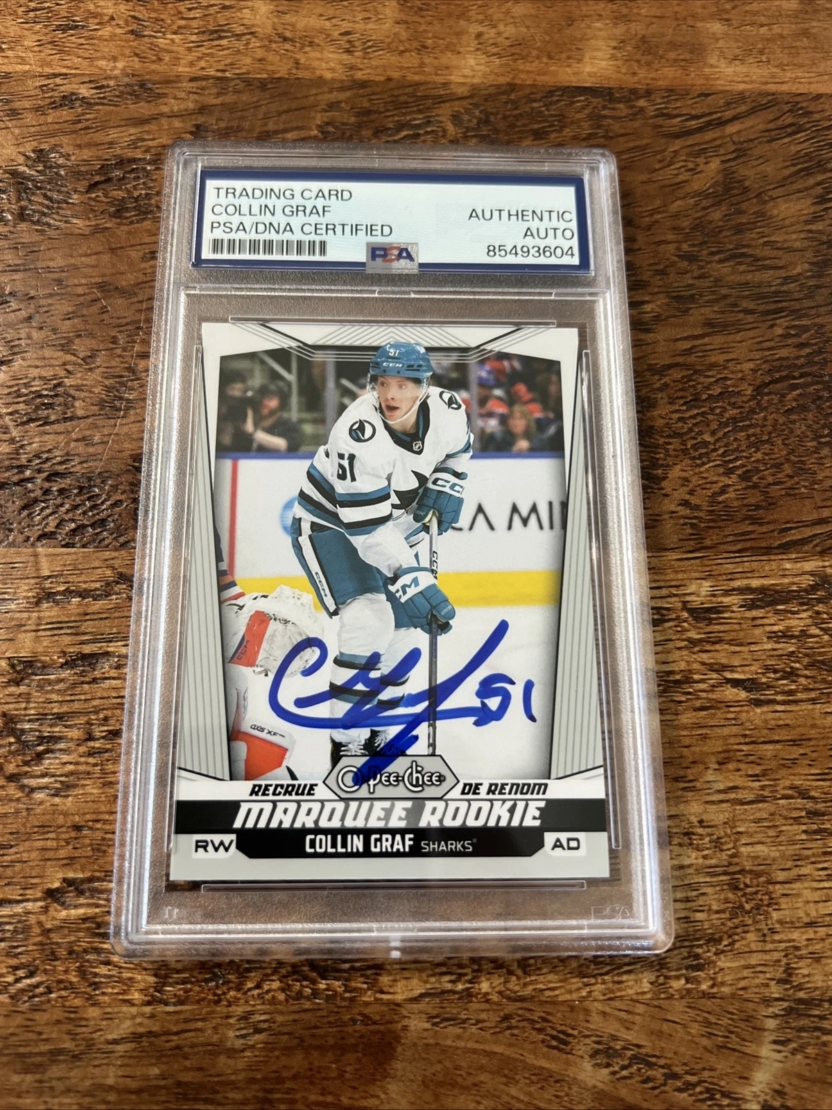 Collin Graf IP Signed O Pee Chee RC Card PSA DNA Coa Slab Sharks Autographed