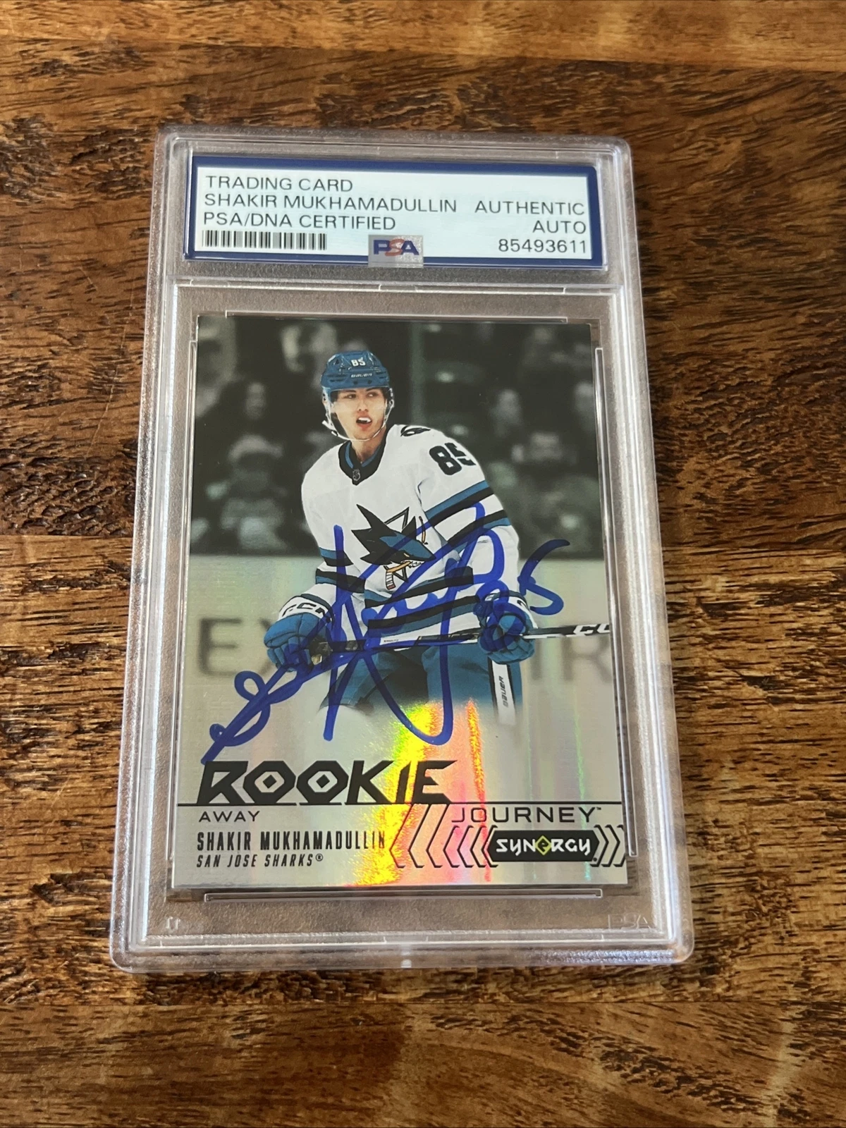 Shakir Mukhamadullin IP Signed UD Synergy RC Card PSA DNA Slab Sharks Auto