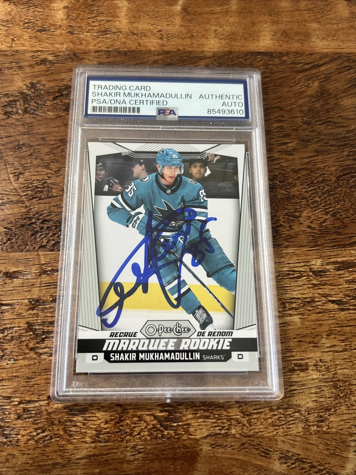 Shakir Mukhamadullin IP Signed O Pee Chee RC Card PSA DNA Slab Sharks Auto