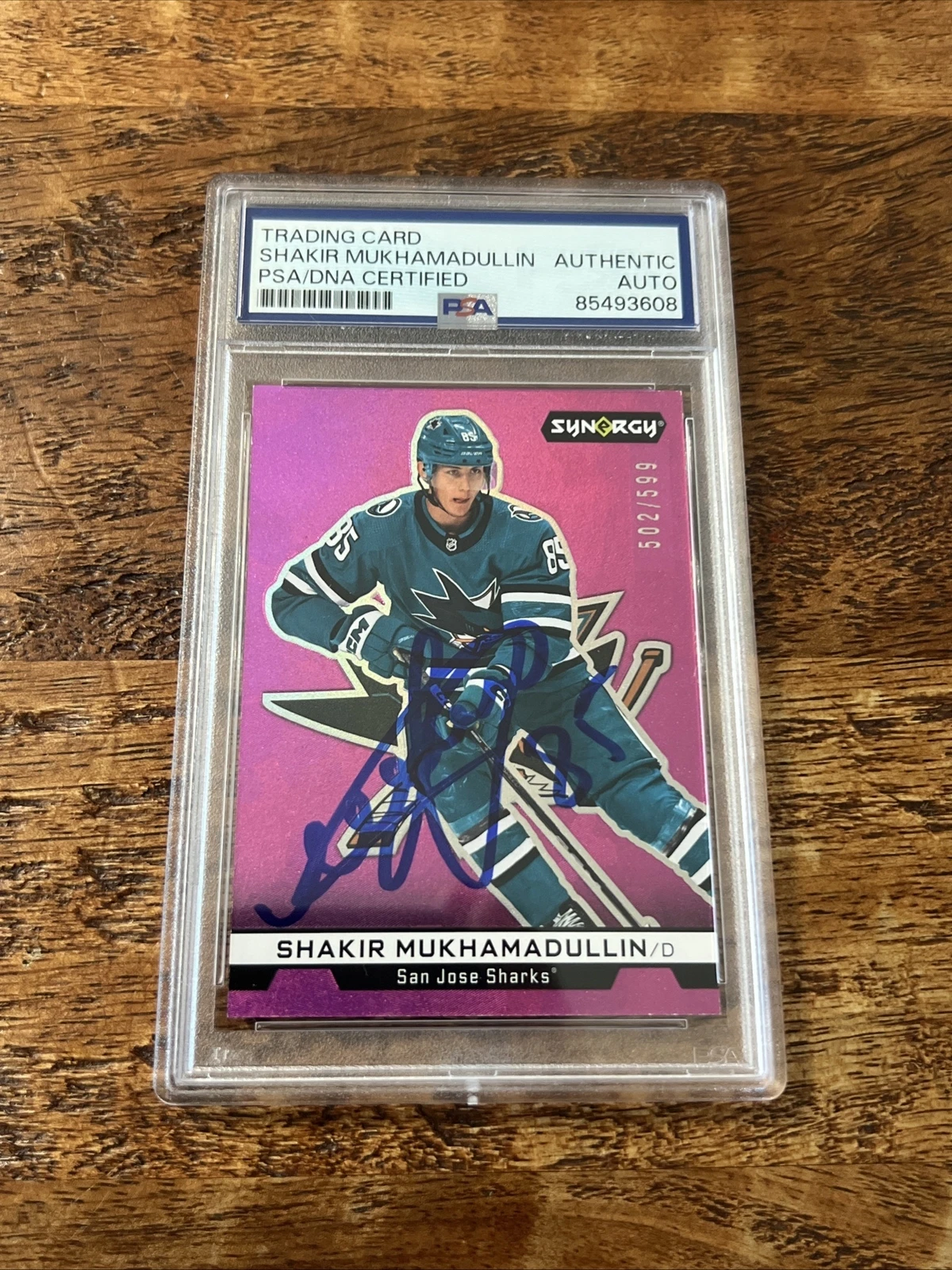 Shakir Mukhamadullin IP Signed UD Synergy RC Card PSA DNA Slab Sharks Auto