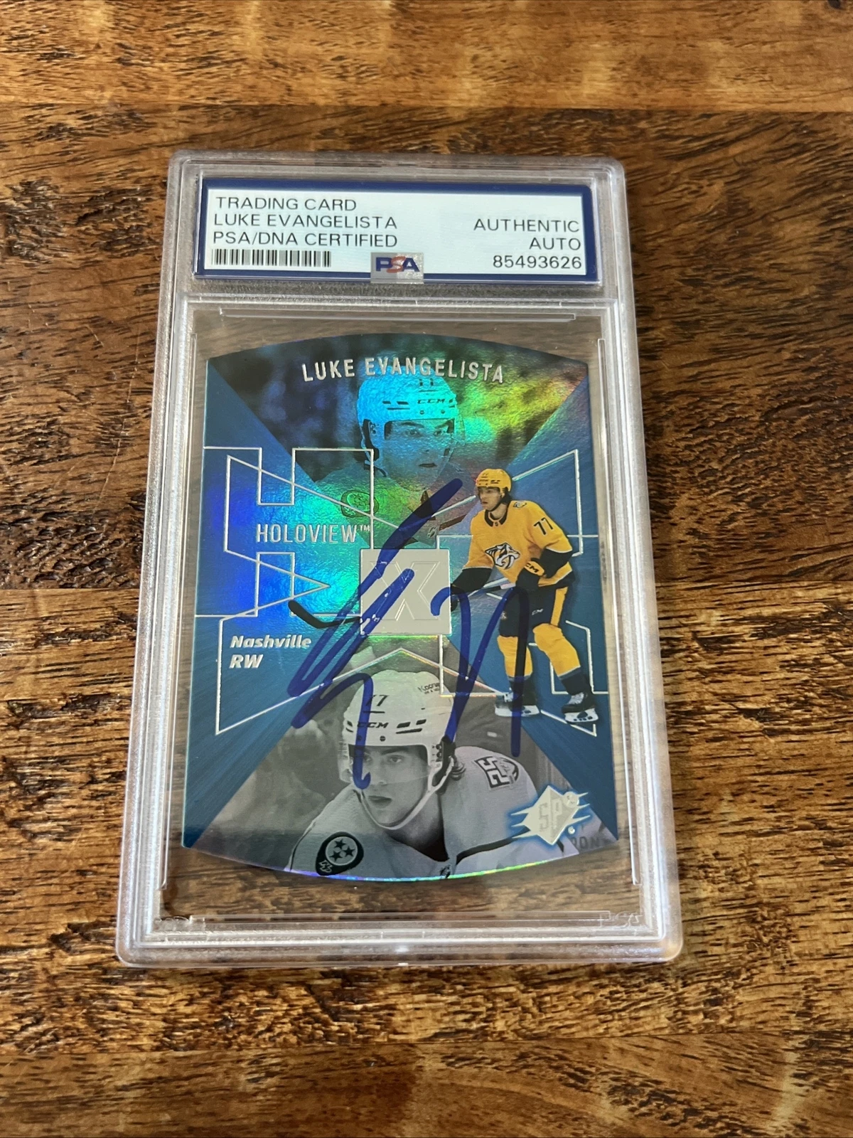 Luke Evangelista IP Signed Spx Holoview RC Card PSA DNA Coa Slab Predators Auto