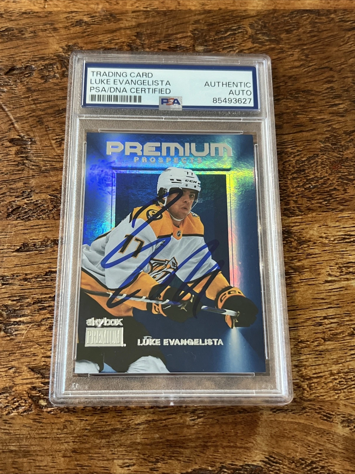 Luke Evangelista IP Signed Skybox Premium RC Card PSA DNA Slab Predators Auto