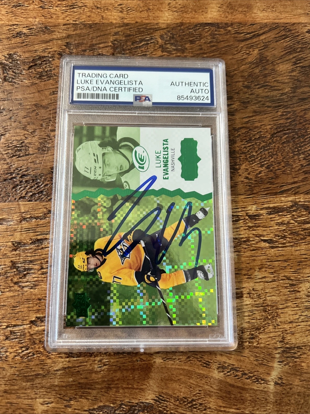 Luke Evangelista IP Signed UD Ice RC Card PSA DNA Coa Slab Predators Autographed