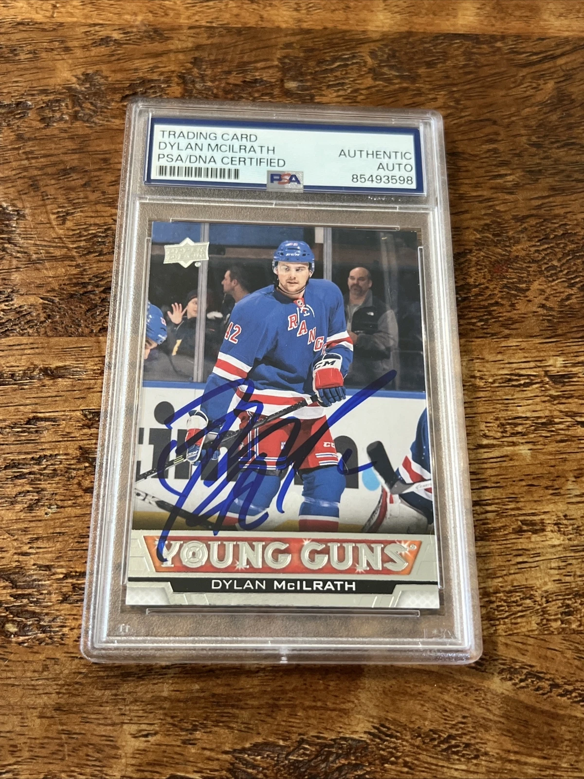 Dylan McIlrath IP Signed UD Young Guns Card PSA DNA Coa Slab Rangers Autographed