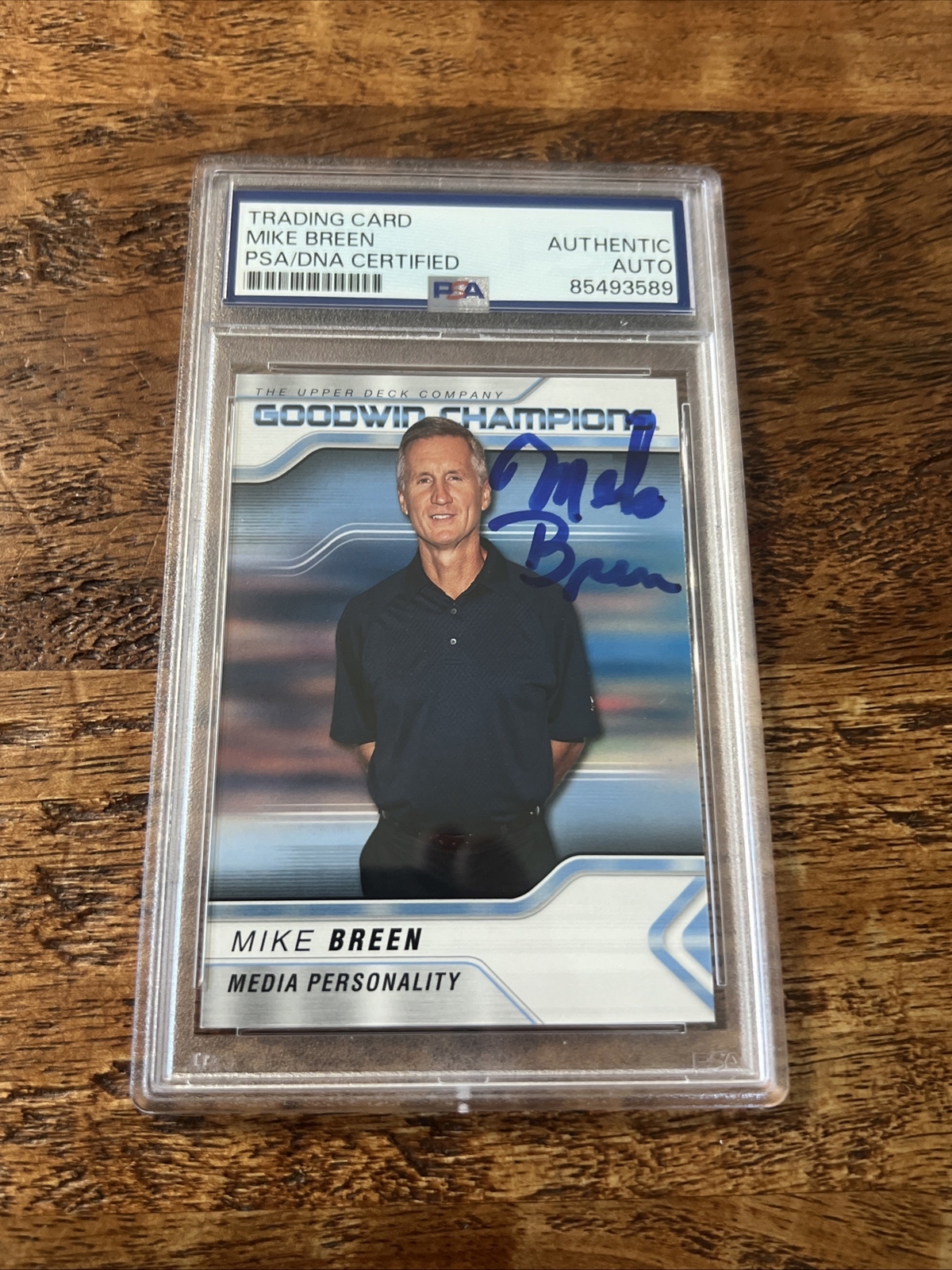 Mike Breen IP Signed Goodwin Champions Card Psa Dna Coa Slab Autographed Knicks