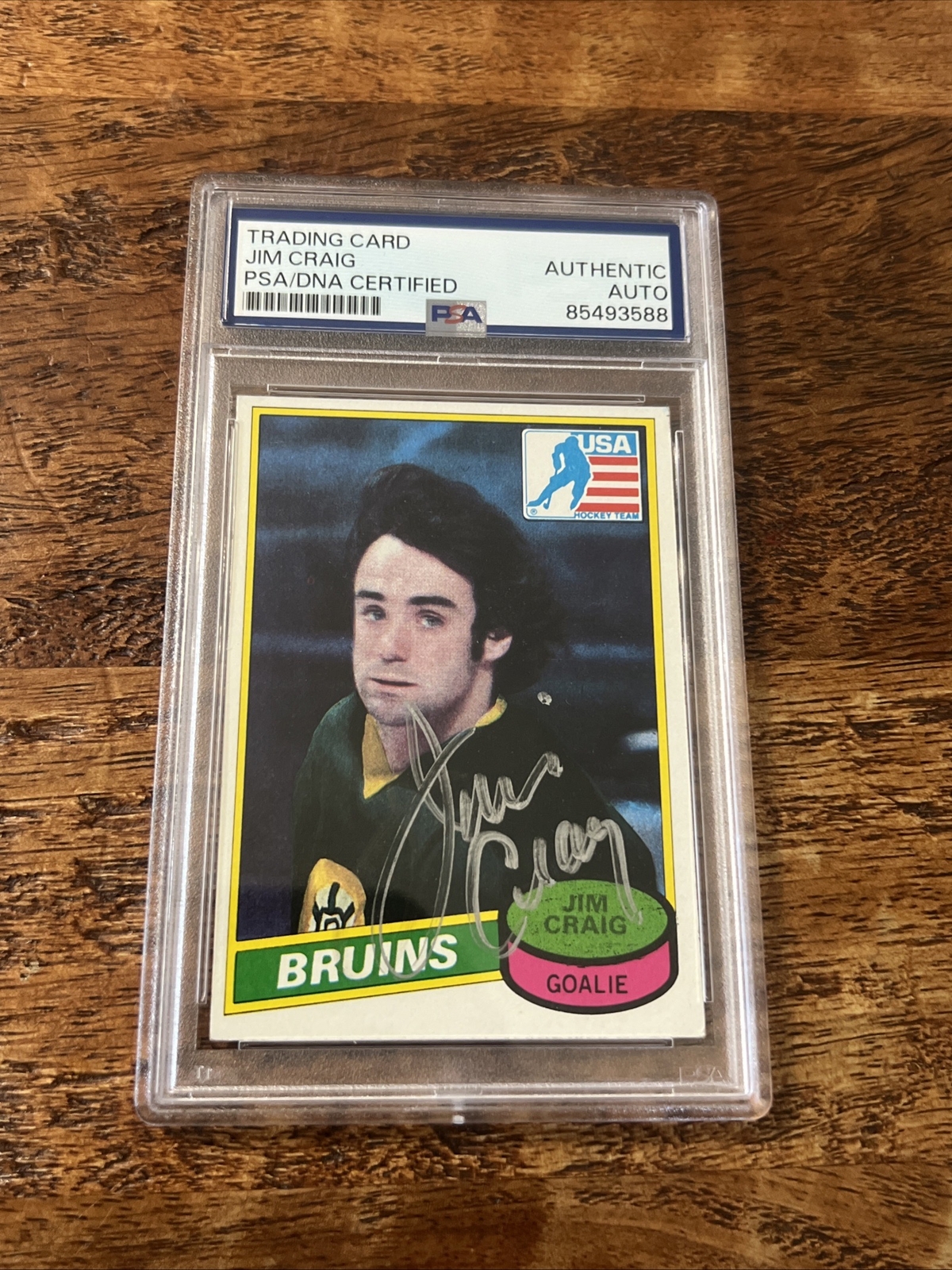Jim Craig IP Signed Topps Rookie Card PSA DNA Coa Slab Autographed 1982 USA