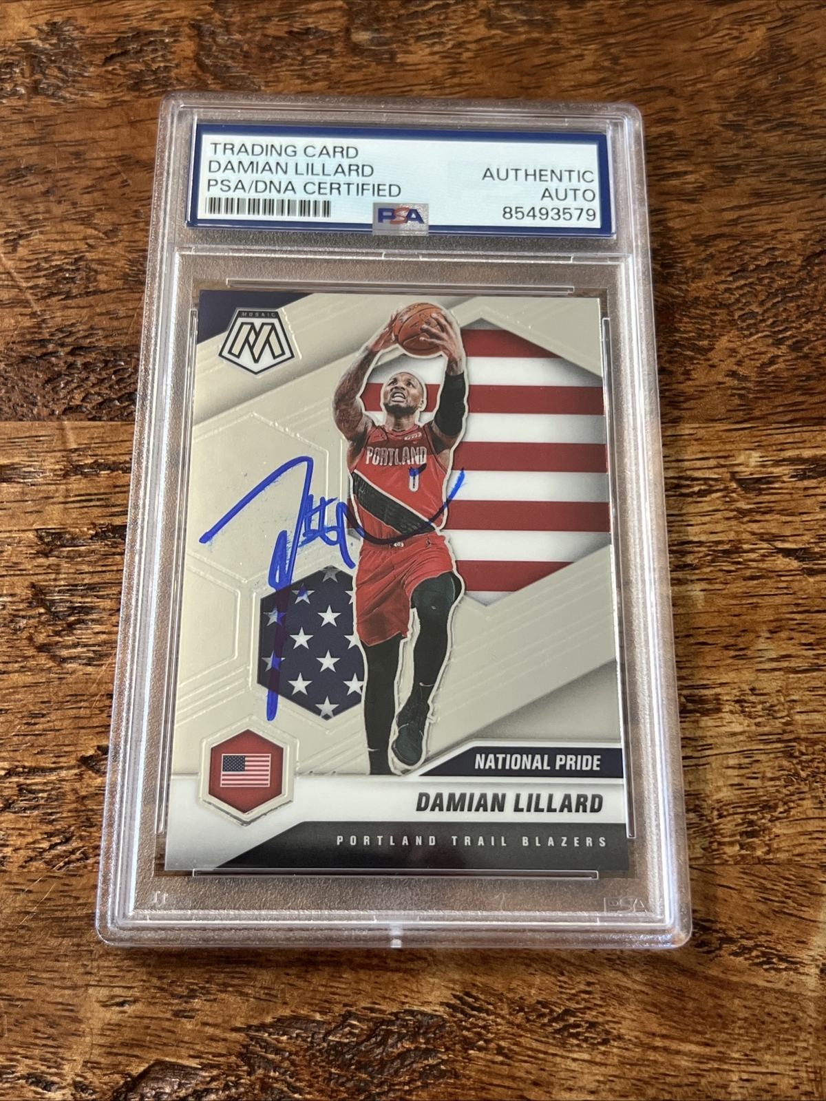 Damian Lillard IP Signed Mosaic Card PSA DNA Coa Slab Trail Blazers Autographed