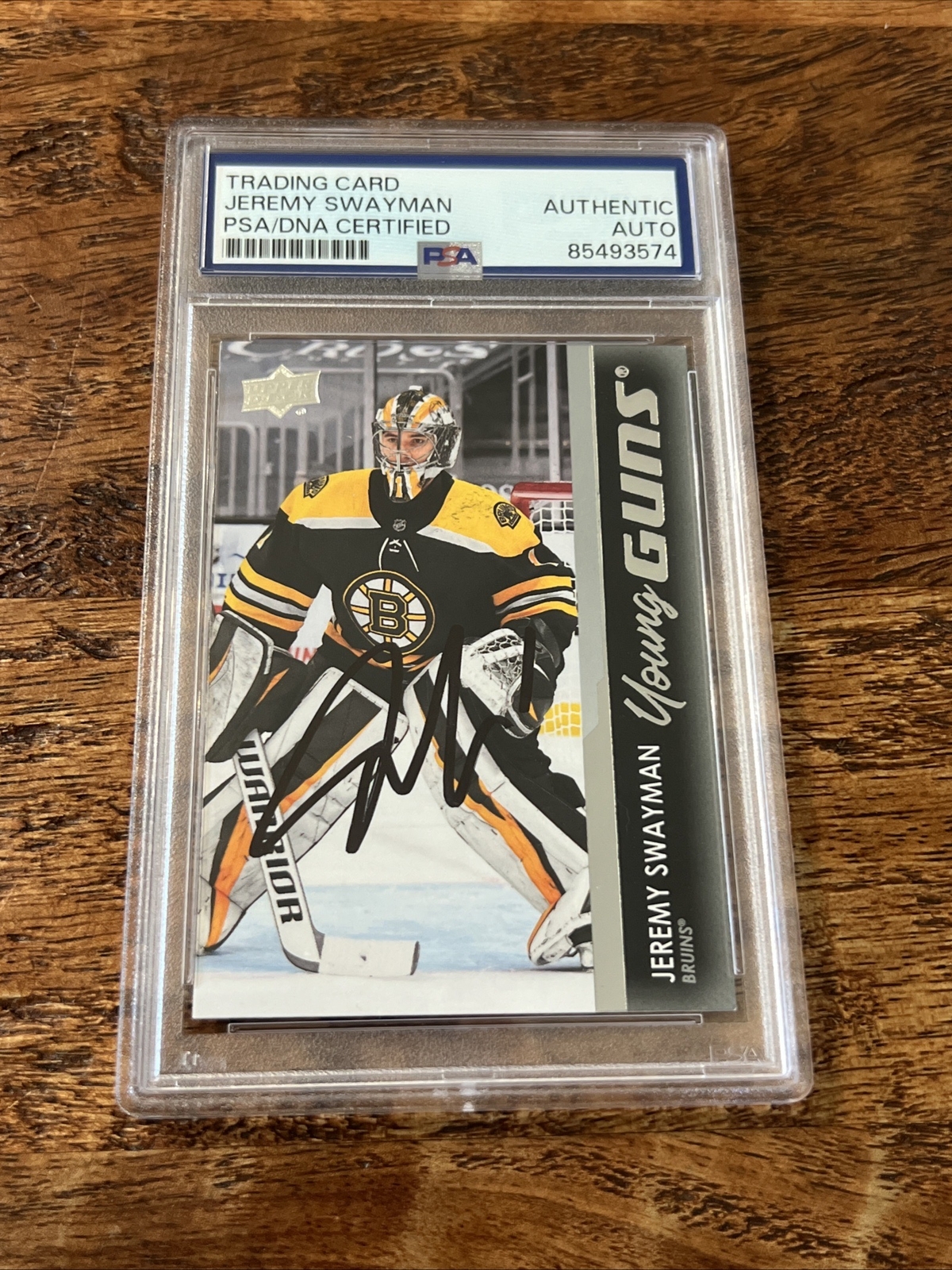 Jeremy Swayman IP Signed UD Young Guns Card PSA DNA Coa Bruins Autographed