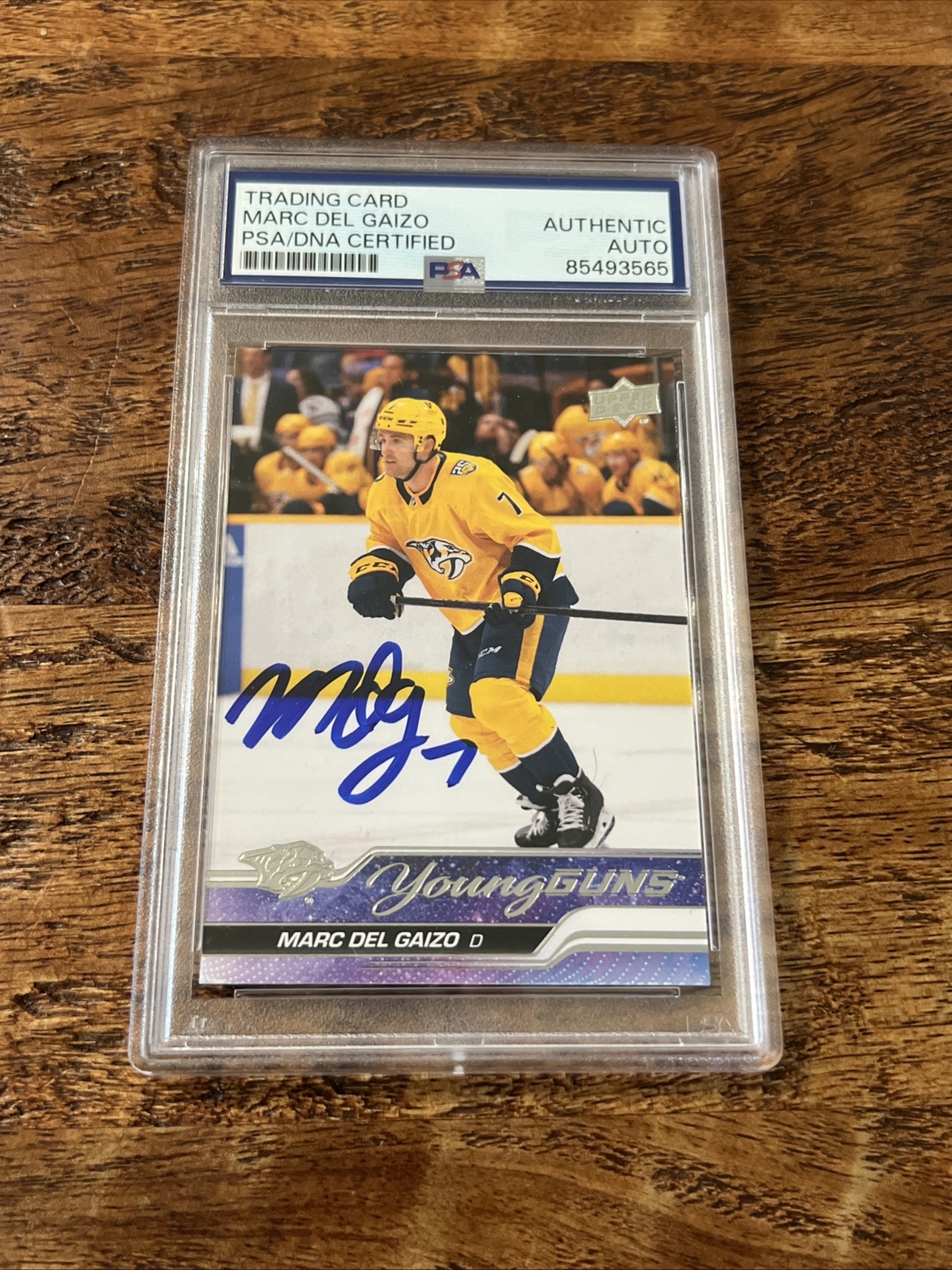 Marc Del Gaizo IP Signed UD Young Guns Card PSA DNA Coa Predators Autographed