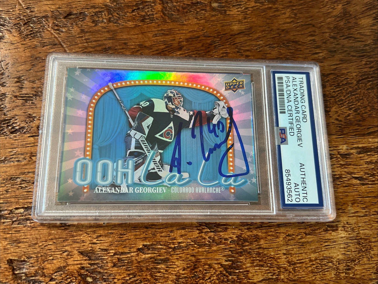 Alexandar Georgiev IP Signed Upper Deck Card PSA DNA Slab Avalanche Autographed
