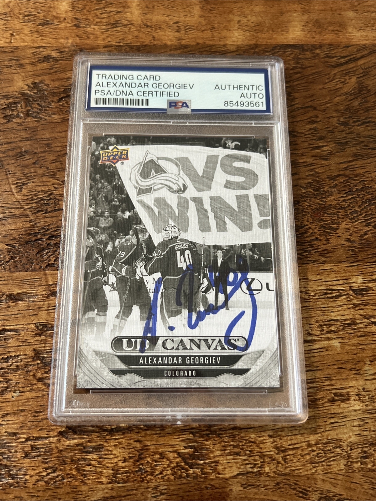 Alexandar Georgiev IP Signed UD Canvas Card PSA DNA Slab Avalanche Autographed