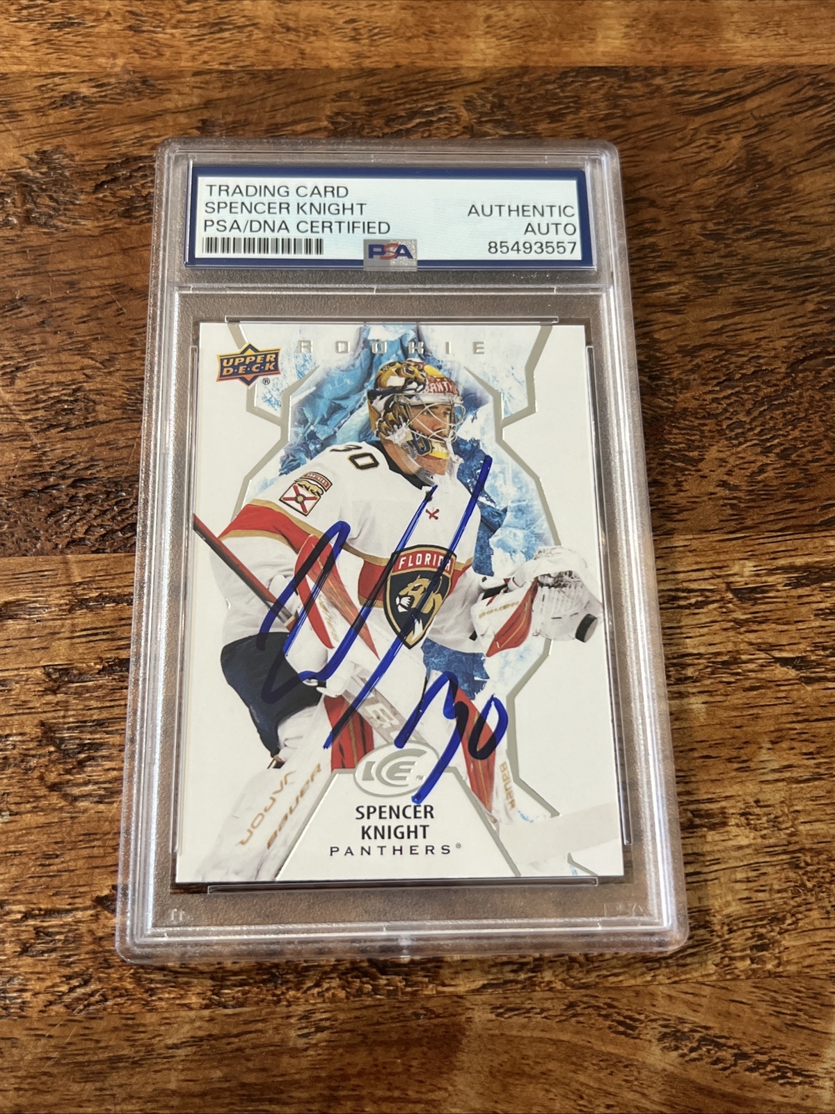 Spencer Knight IP Signed UD Ice Rookie Card PSA DNA Slab Panthers Autographed