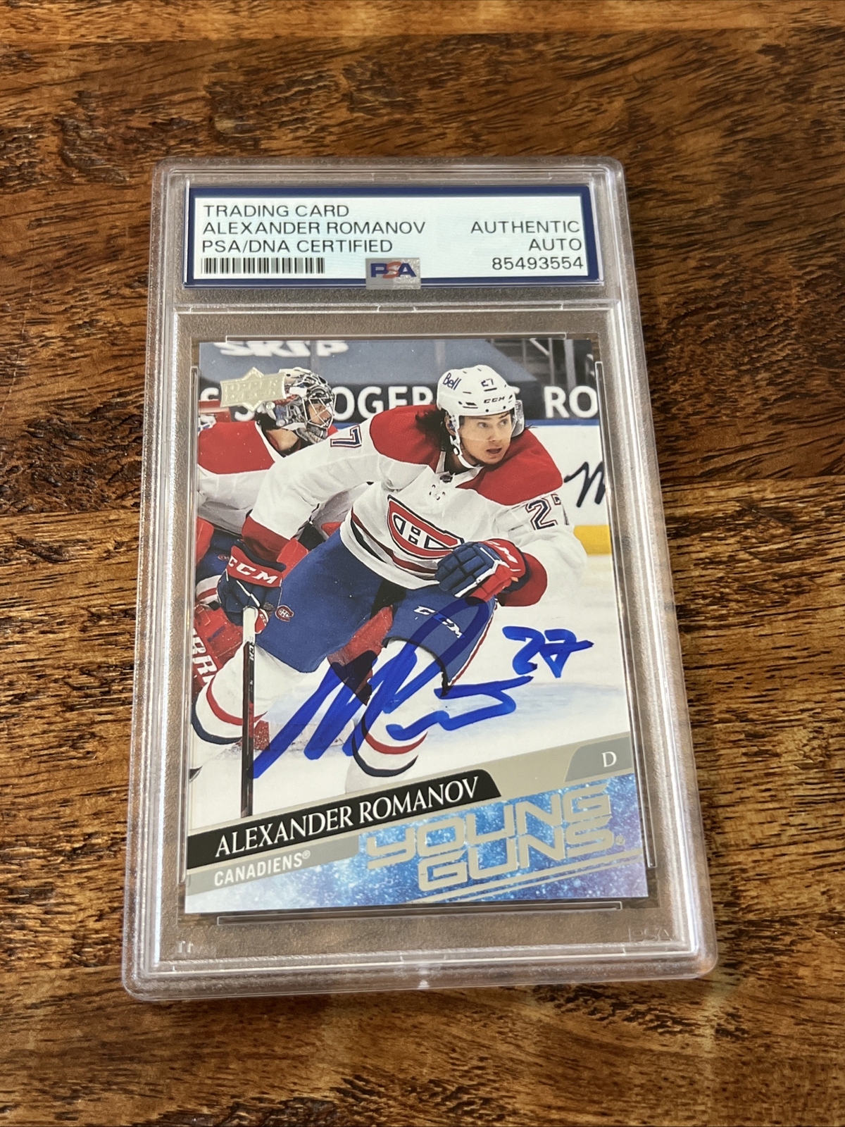 Alexander Romanov IP Signed UD Young Guns Card PSA DNA Slab Canadiens Auto