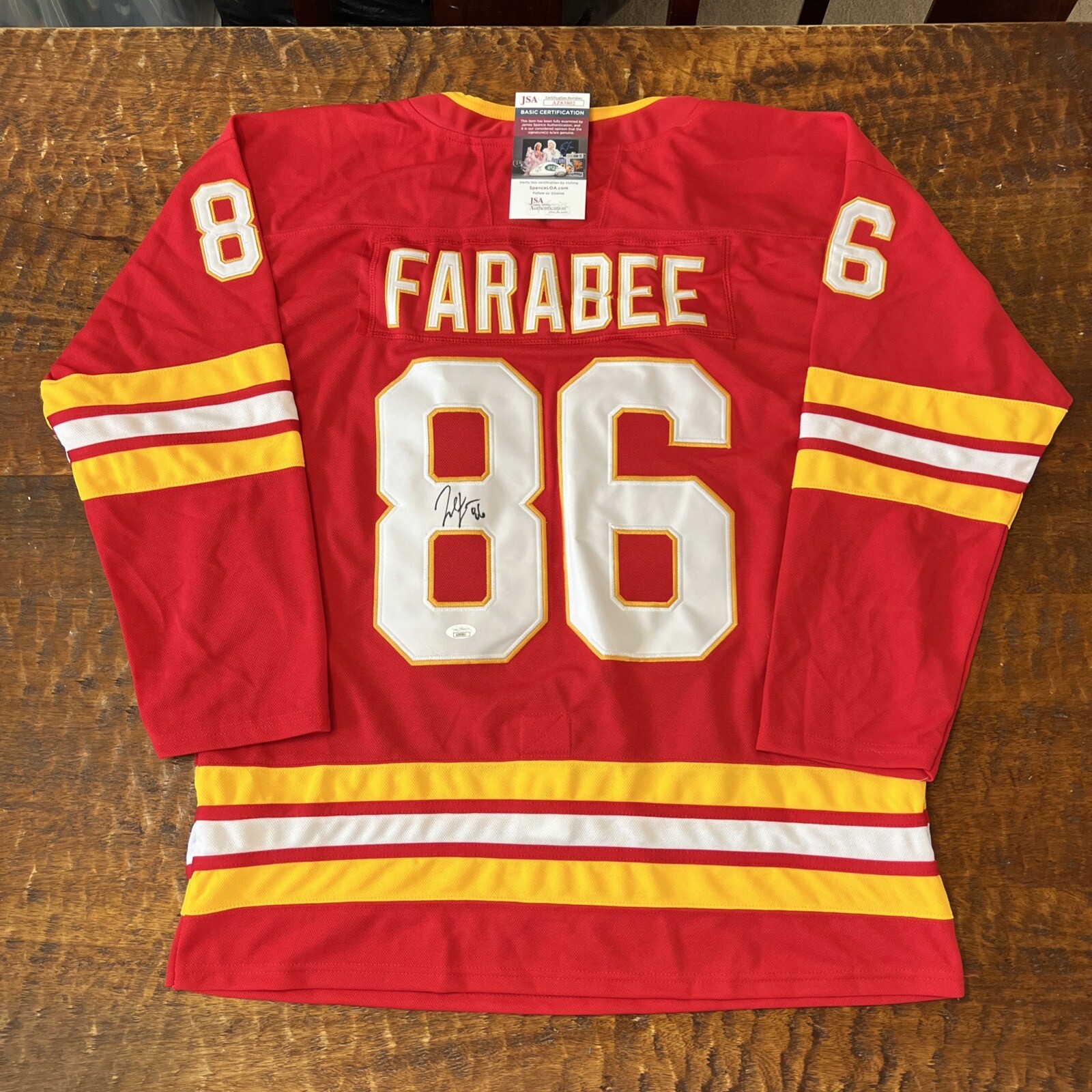 Joel Farabee Signed Calgary Flames Jersey JSA Coa Autographed
