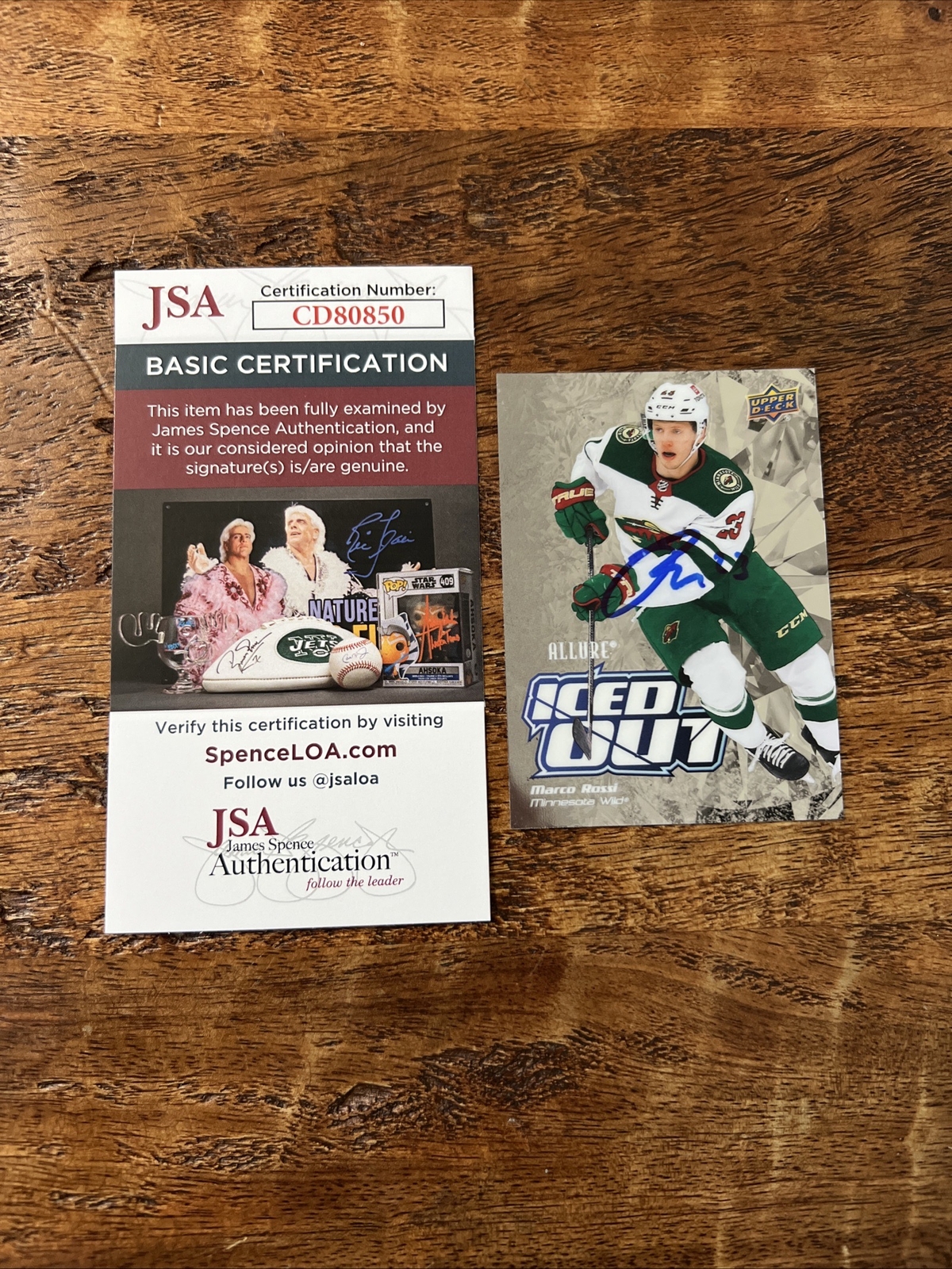 Marco Rossi IP Signed Upper Deck Allure RC Card JSA Coa Wild Autographed