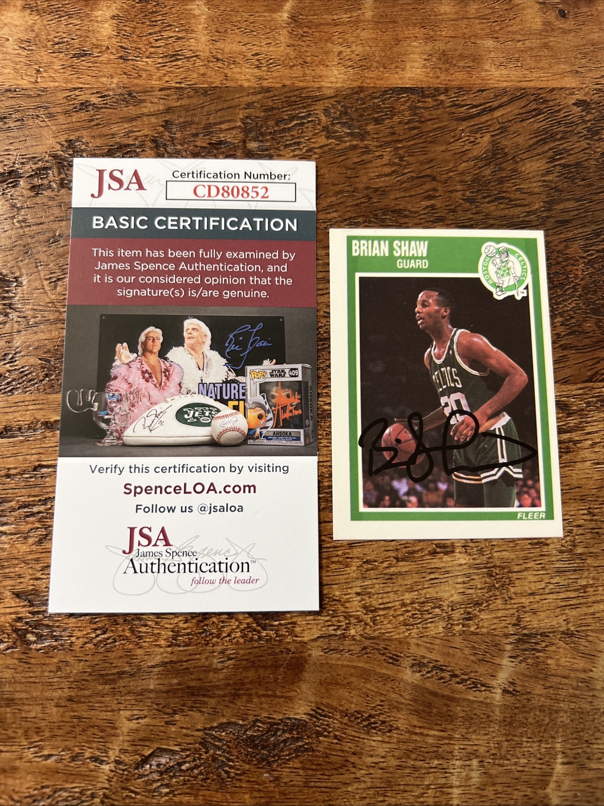 Brian Shaw IP Signed Fleer Rookie Card JSA Coa Autographed Celtics