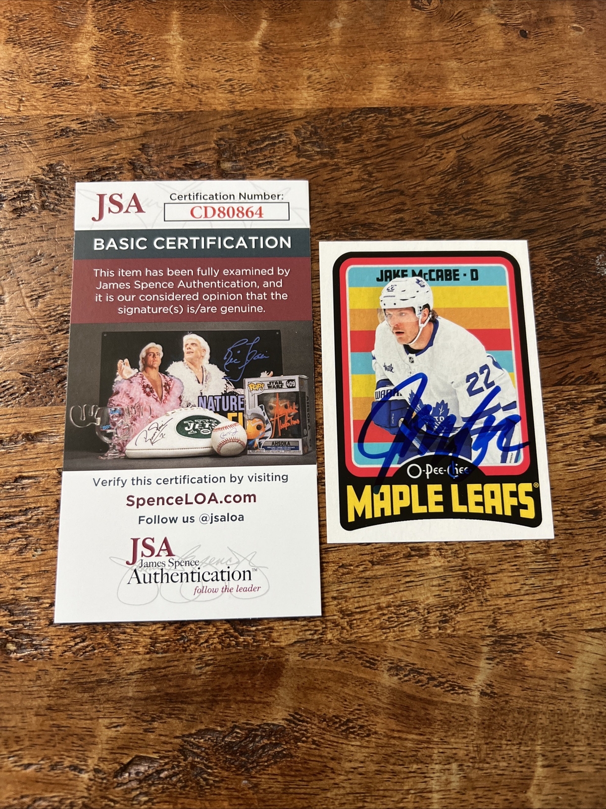 Jake McCabe IP Signed O Pee Chee Retro Card JSA Coa Maple Leafs Autographed