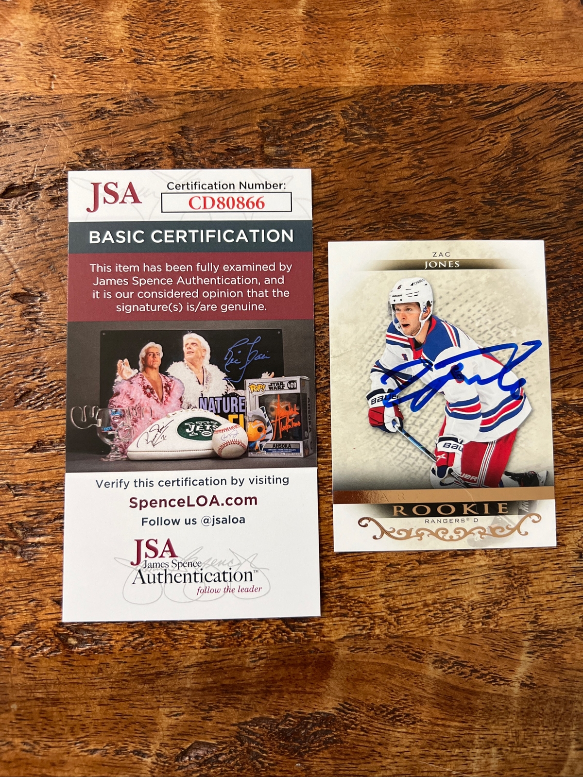 Zac Jones IP Signed UD Artifacts Rookie Card JSA Coa Rangers Autographed