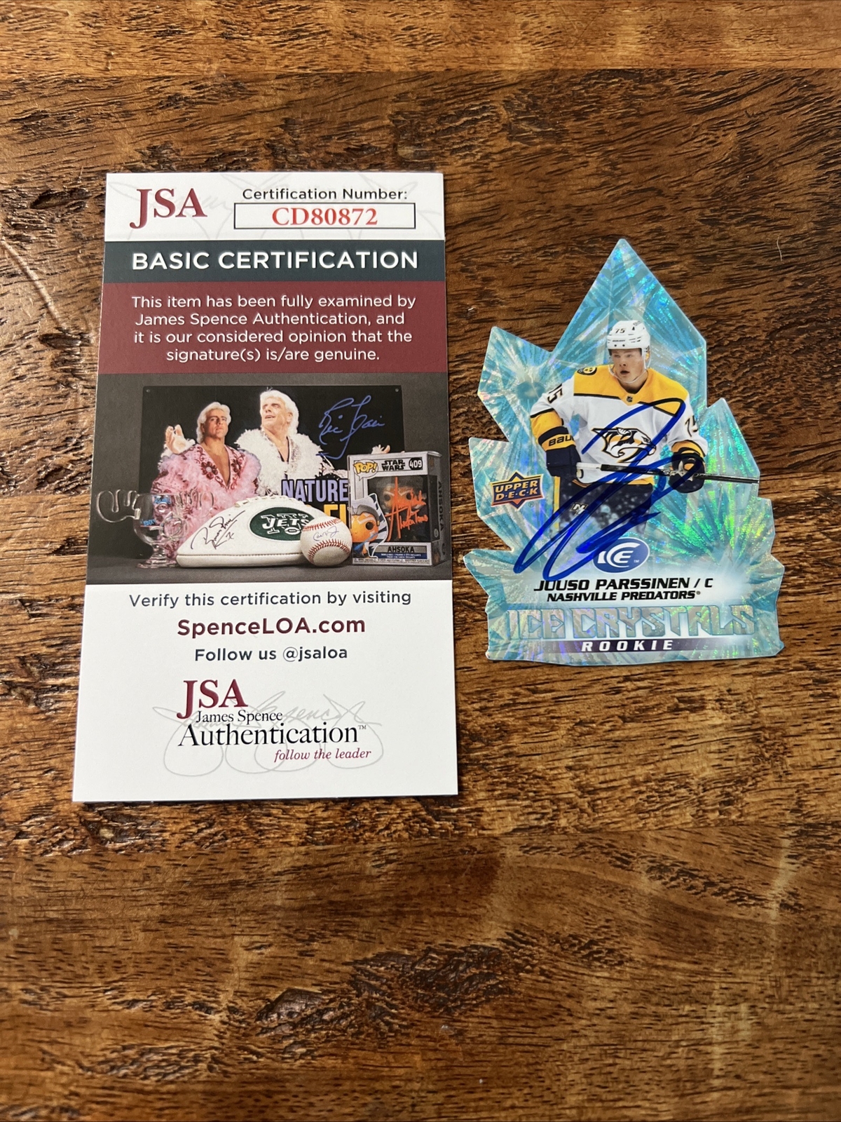 Juuso Parssinen IP Signed Upper Deck Ice RC Card JSA Coa Predators Autographed