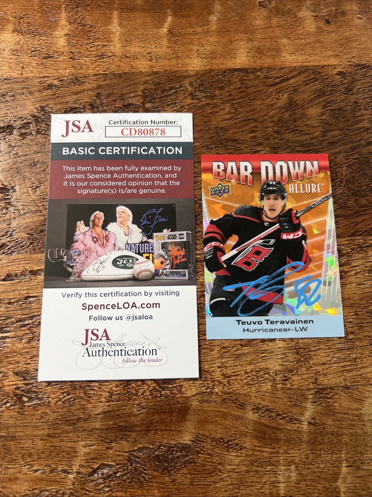 Teuvo Teravainen IP Signed Upper Deck Allure Card JSA Coa Autographed Hurricanes