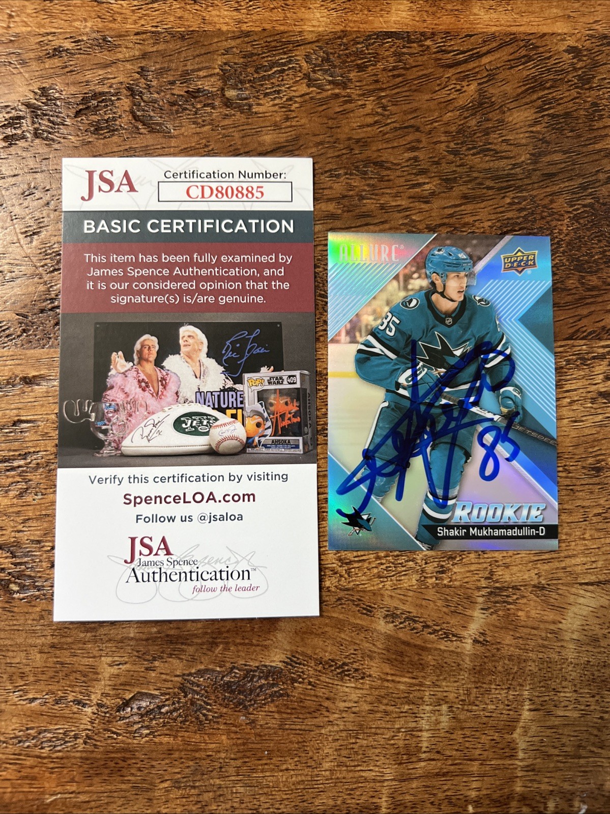 Shakir Mukhamadullin IP Signed UD Allure RC Card JSA Coa Sharks Autographed