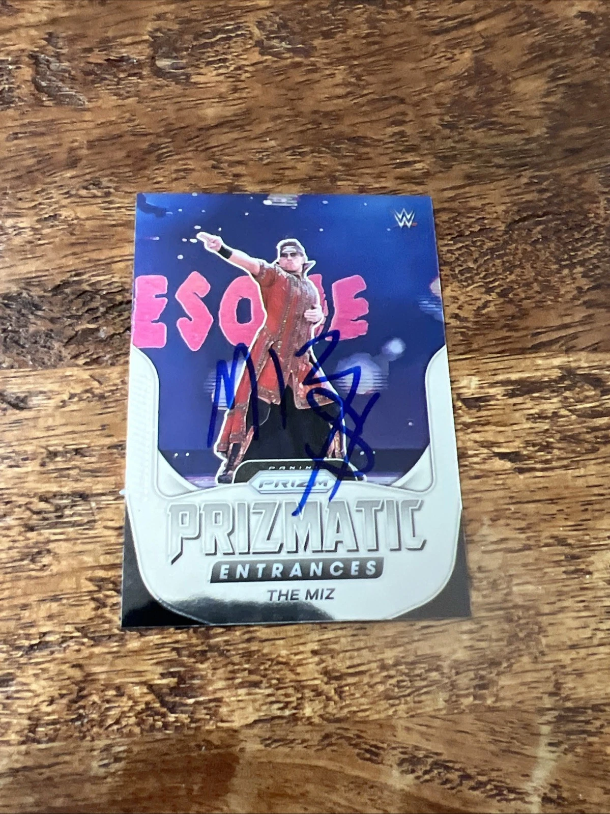 The Miz IP Signed 2022 Panini Prizm Prizmatic Entrances Card WWE Autographed