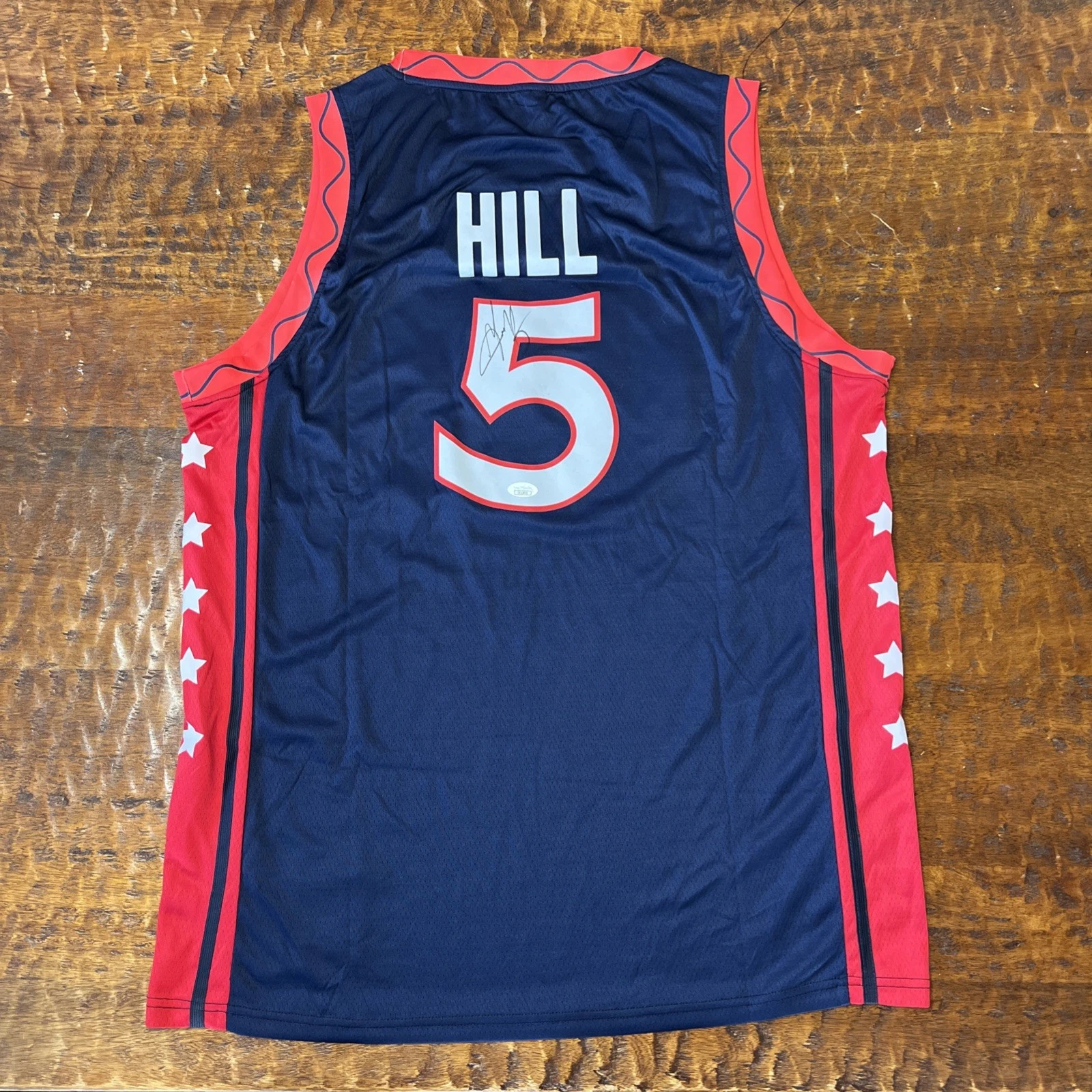 Grant Hill Signed Team USA Basketball Jersey JSA Coa Autographed Pistons