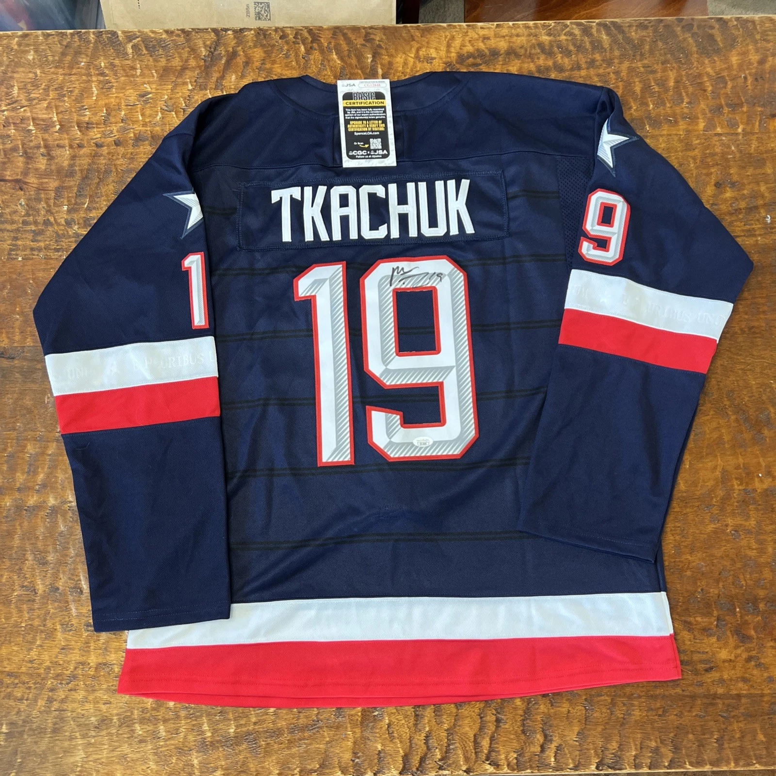 Matthew Tkachuk Signed 4 Nations USA Jersey JSA Coa Autographed Panthers