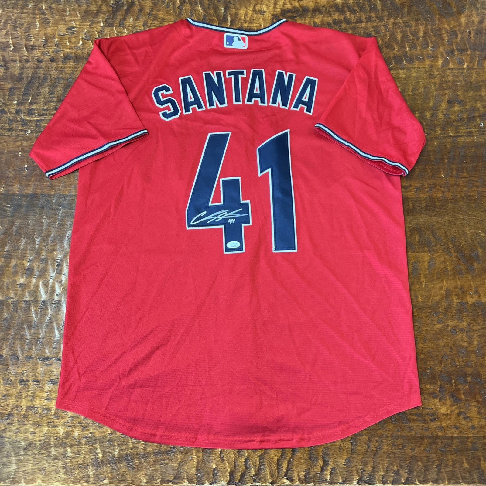 Carlos Santana Signed Cleveland Guardians Jersey JSA Coa Autographed