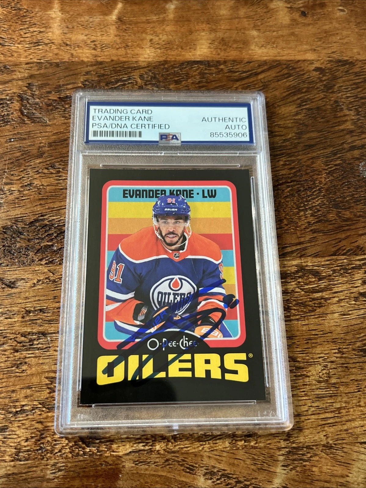 Evander Kane IP Signed O Pee Chee Card Psa Dna Coa Slab Autographed Oilers