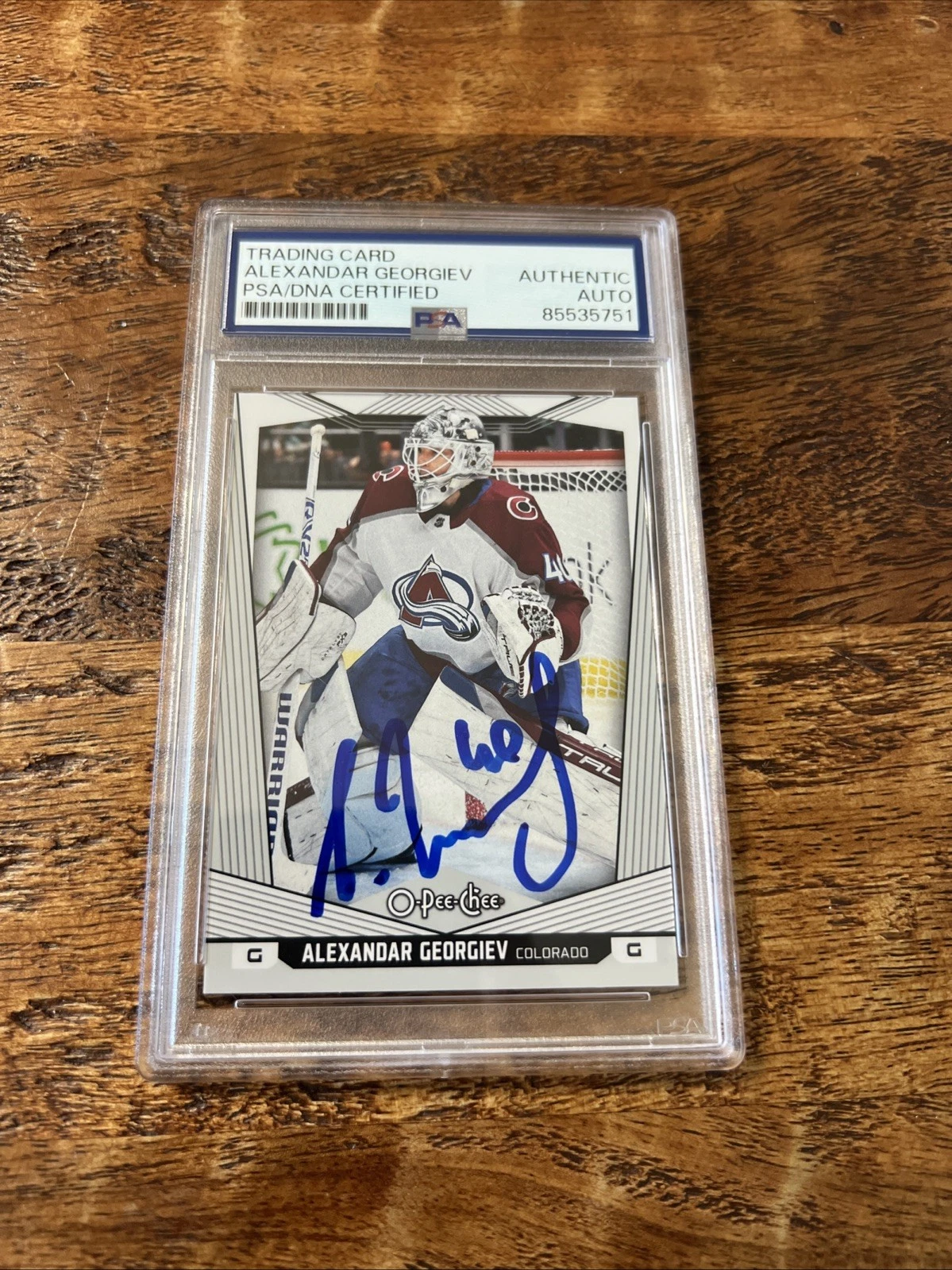 Alexandar Georgiev IP Signed O Pee Chee Card PSA DNA Slab Avalanche Autographed