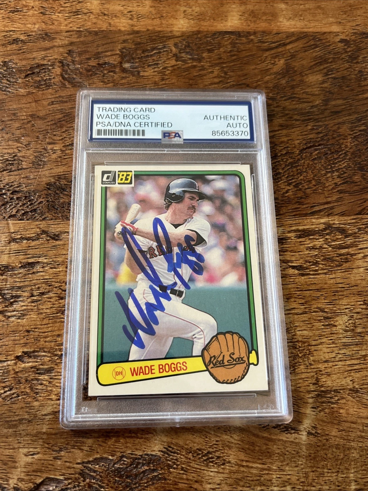 Wade Boggs IP Signed Donruss Rookie Card Psa Dna Coa Slab Autographed Red Sox