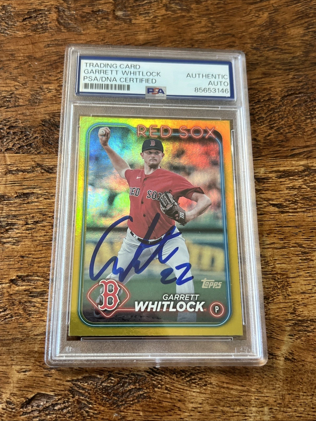 Garrett Whitlock IP Signed Topps Card Psa Dna Coa Slab Autographed Red Sox