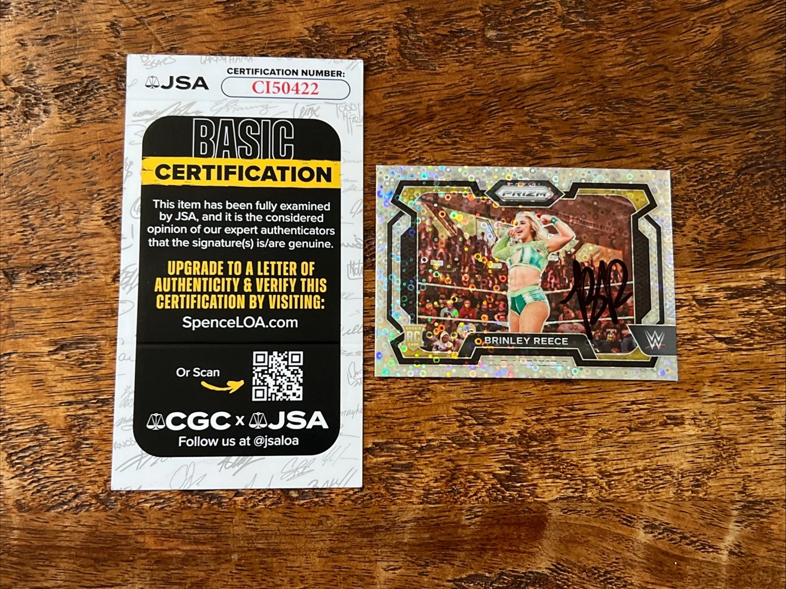 Brinley Reece IP Signed Panini Prizm RC Card JSA Coa Autographed WWE NXT