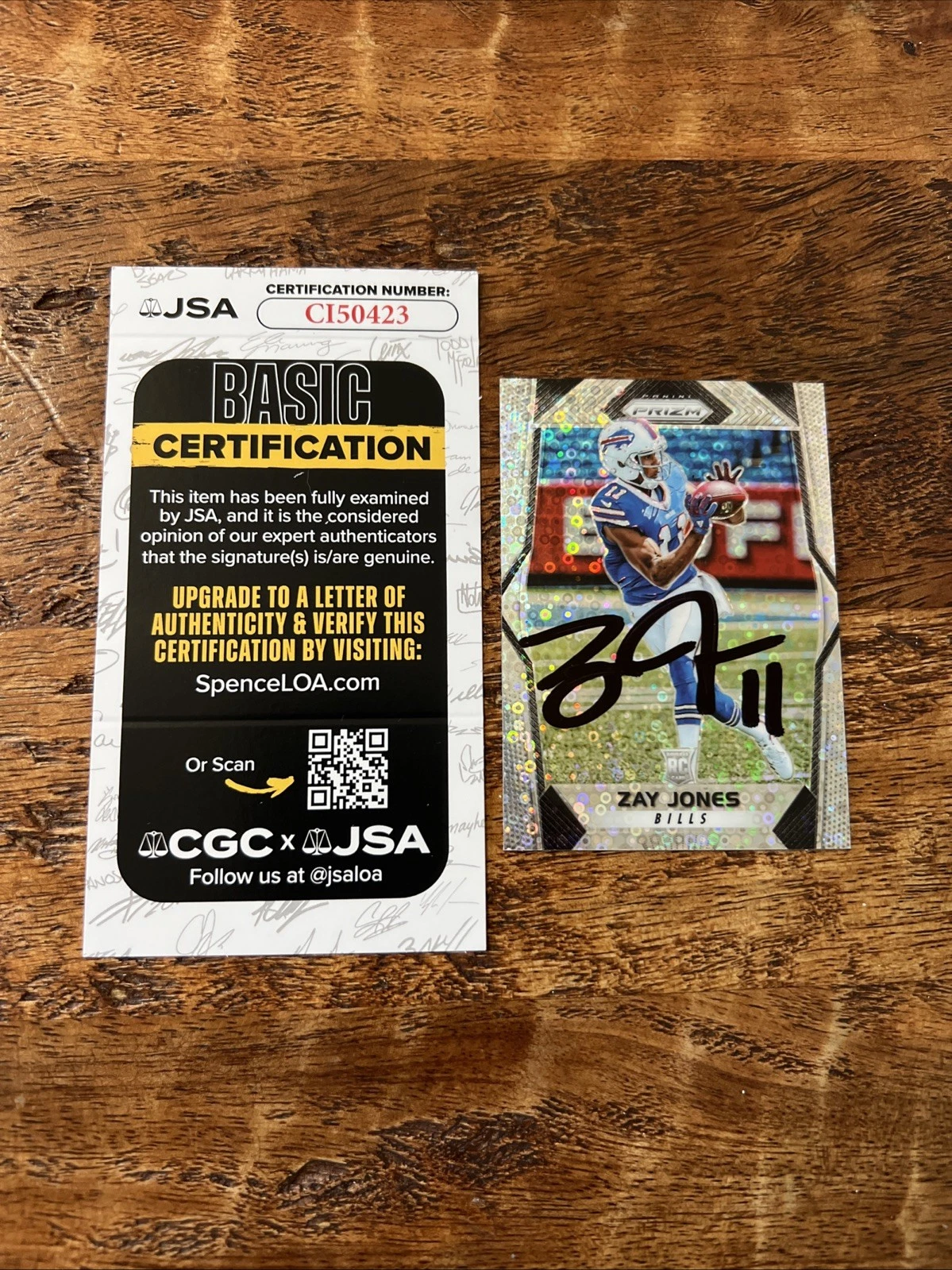 Zay Jones IP Signed Prizm Rookie Card JSA Coa Bills Autographed