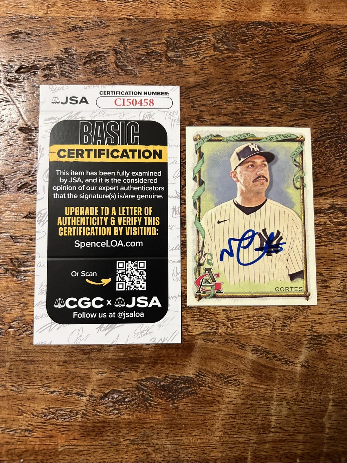 Nestor Cortes IP Signed Allen & Ginter Card JSA Coa Yankees Autographed