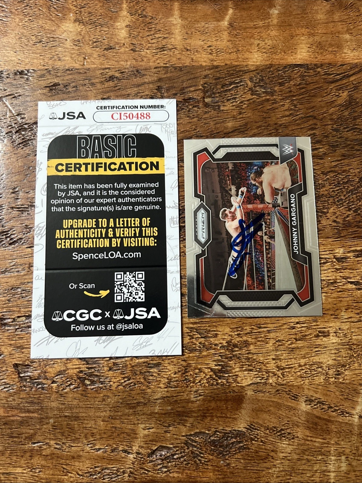Johnny Gargano IP Signed Panini Prizm Card JSA Coa Autographed WWE