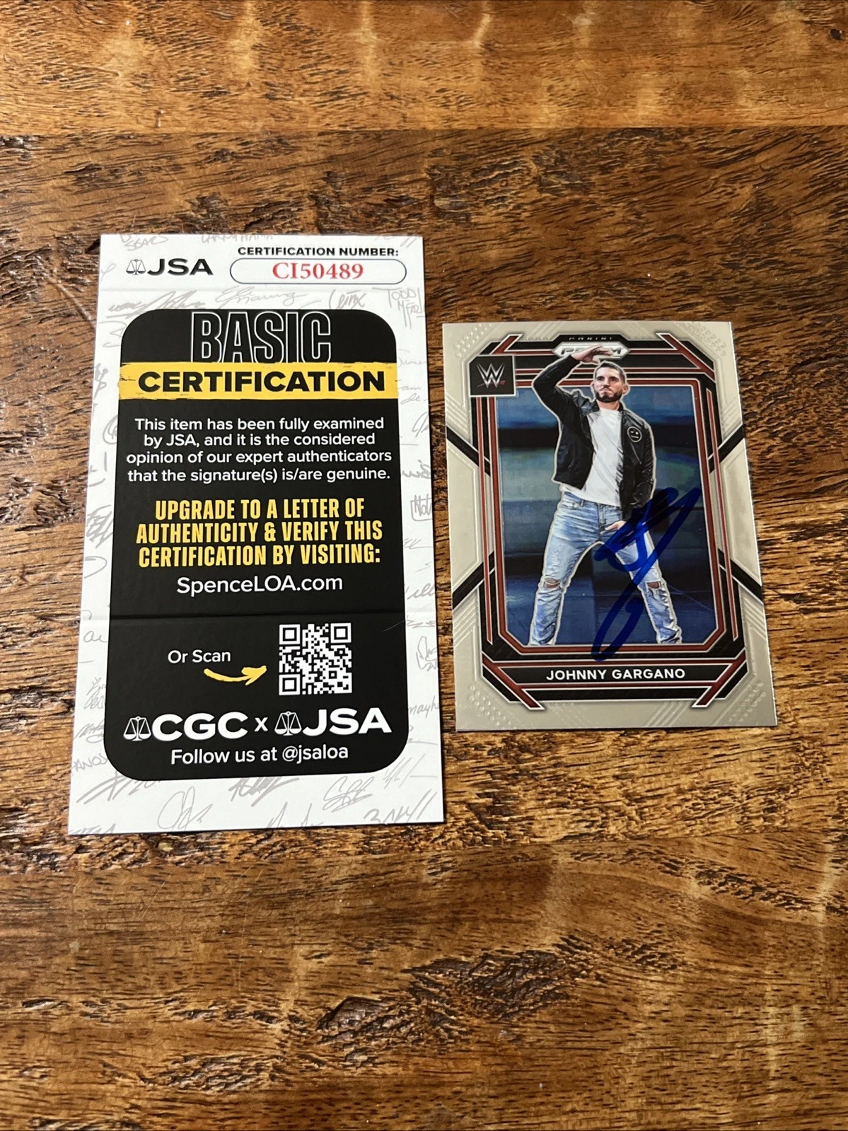 Johnny Gargano IP Signed Panini Prizm Card JSA Coa Autographed WWE