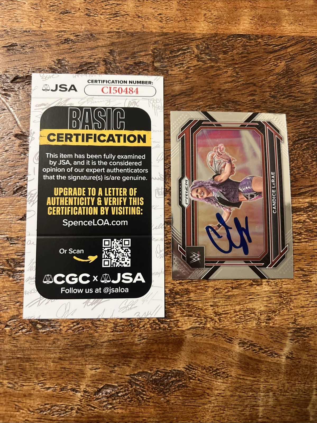 Candice LeRae IP Signed Panini Prizm Card JSA Coa Autographed WWE