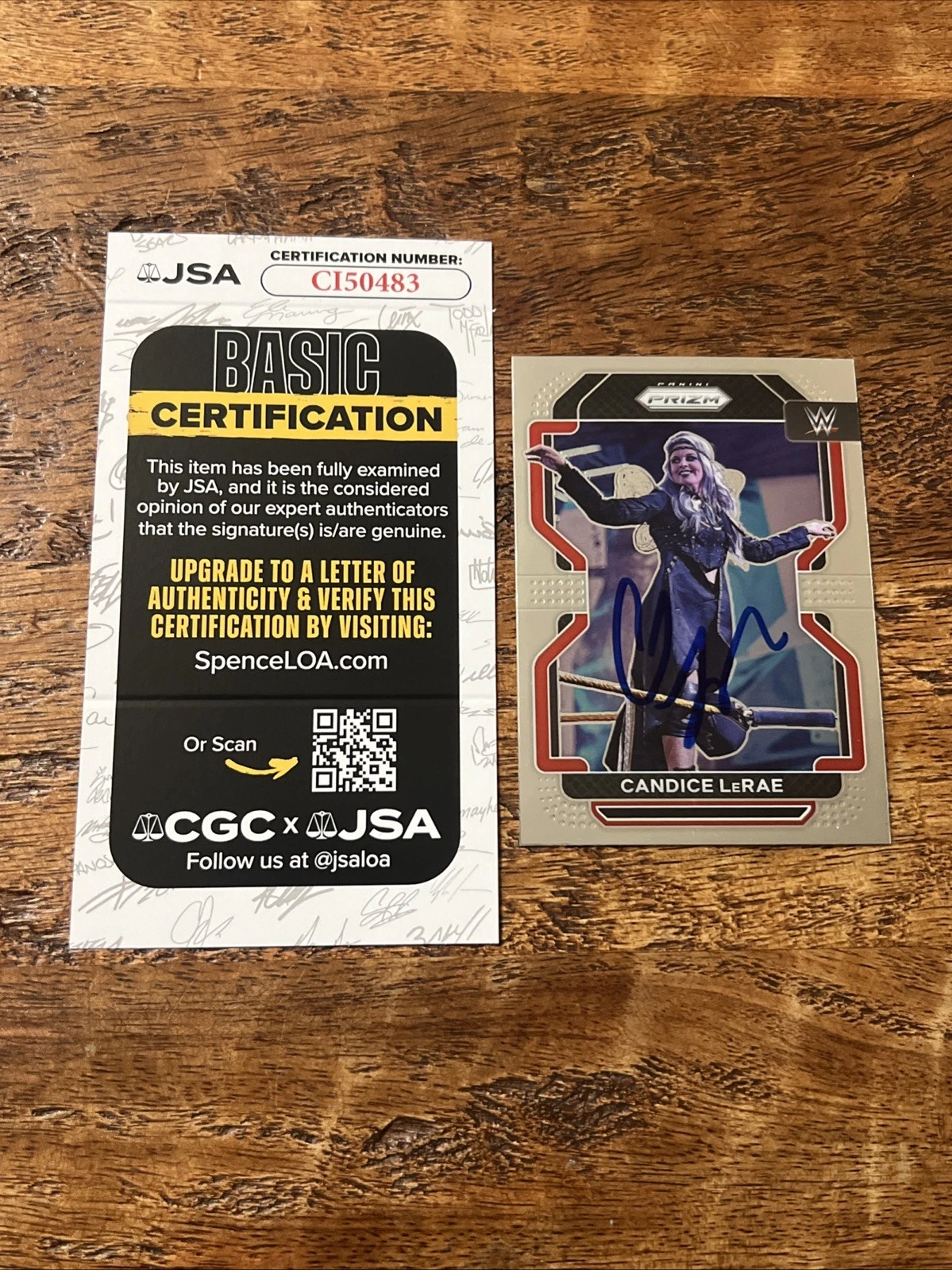 Candice LeRae IP Signed Panini Prizm Card JSA Coa Autographed WWE