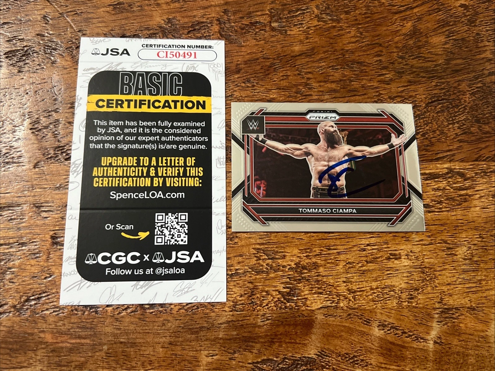 Tommaso Ciampa IP Signed Panini Prizm Card JSA Coa Autographed WWE