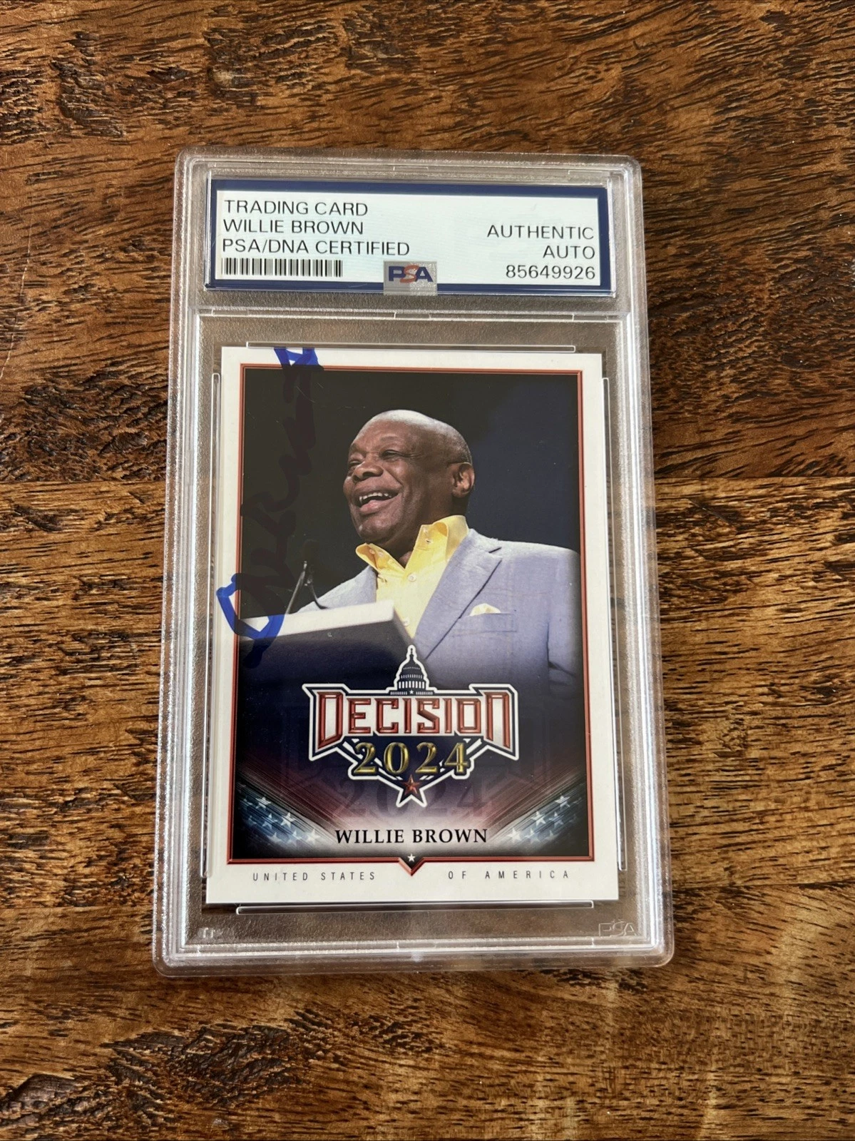 Willie Brown Signed Decision Card PSA DNA Slab Autographed Mayor San Francisco