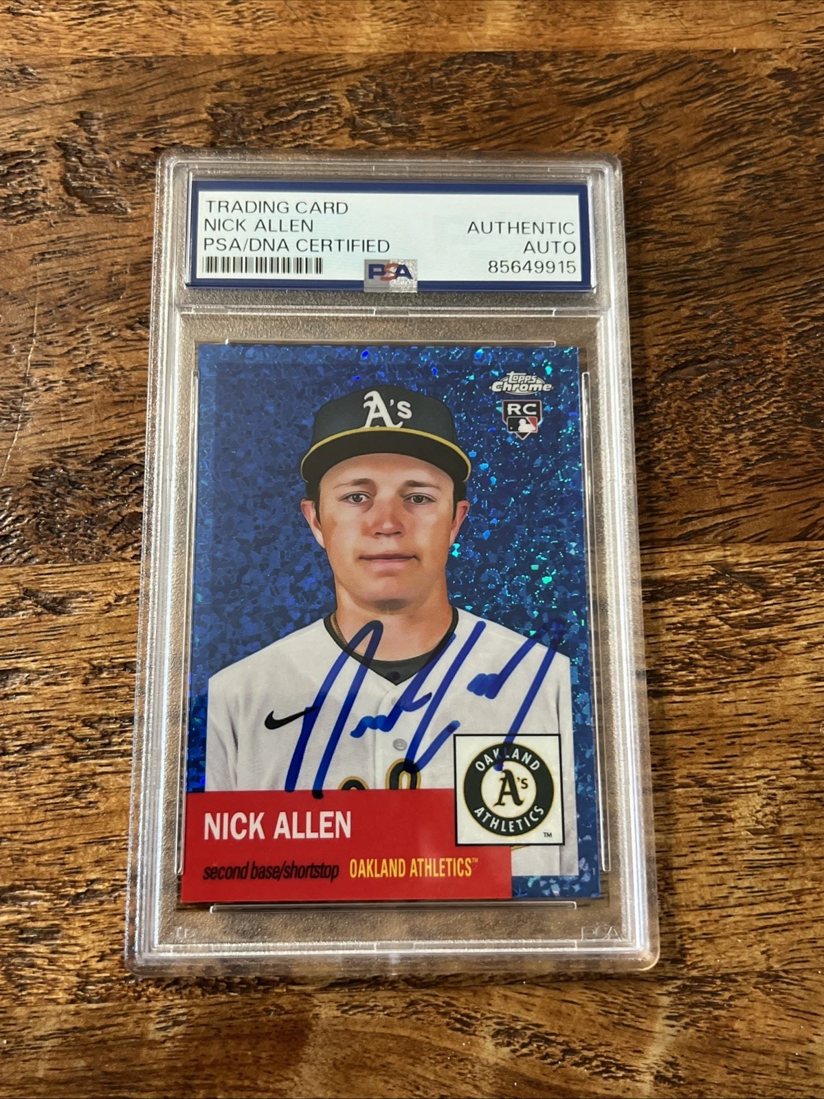 Nick Allen IP Signed Topps Chrome Rookie Card Psa Dna Coa Slab Autographed A’s